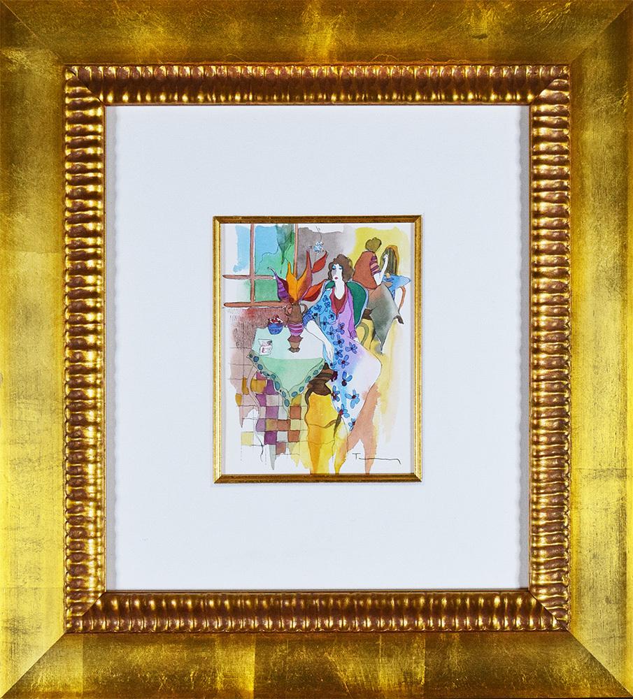 Figurative Art di Itzchak Tarkay (1935 -2012)  - "La caffetteria"