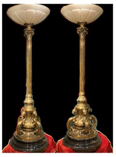 Empire Bronze Torchere Lamps