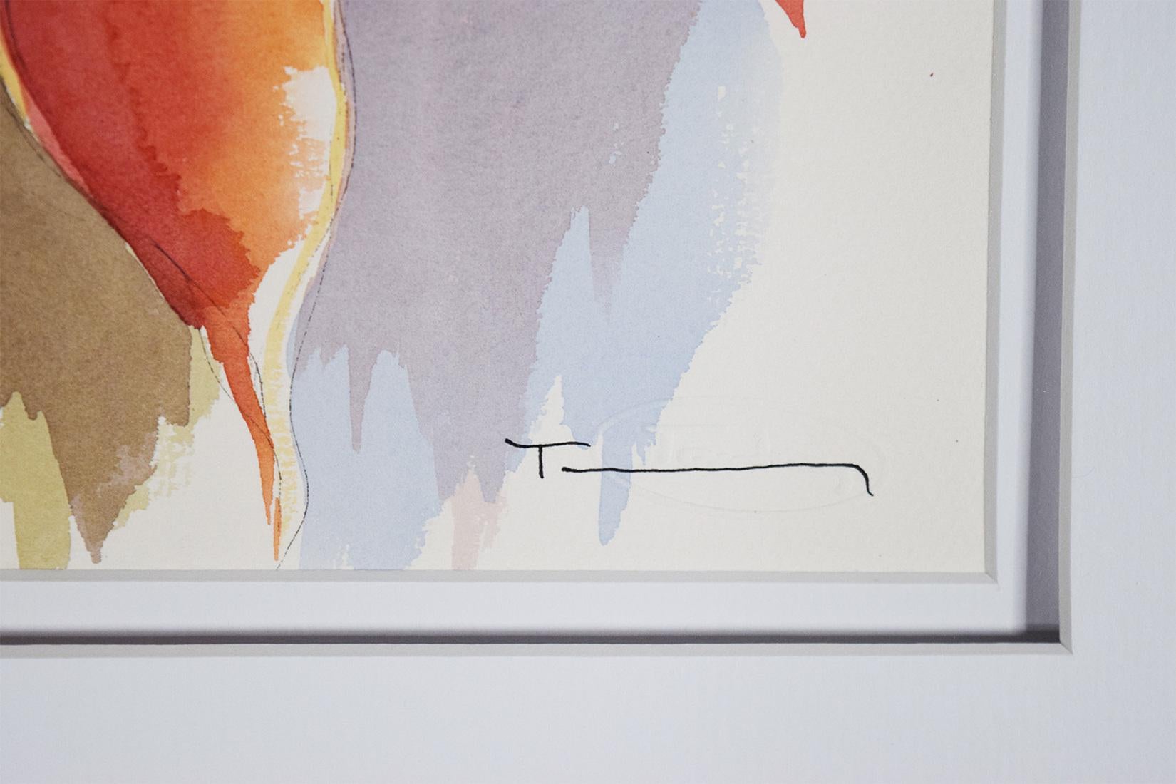 Aquarell in Mischtechnik auf Papier - signiert unten rechts. COA bereitgestellt. Blattgröße 16 
