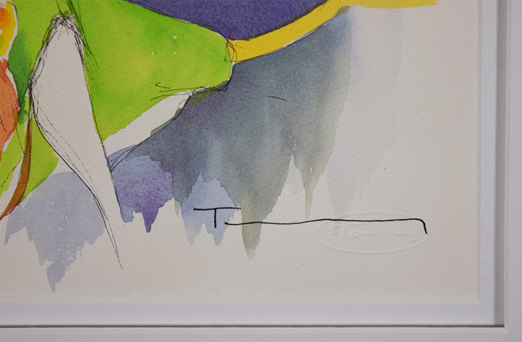 Aquarell in Mischtechnik auf Papier - signiert unten rechts. COA bereitgestellt. Blattgröße 12 