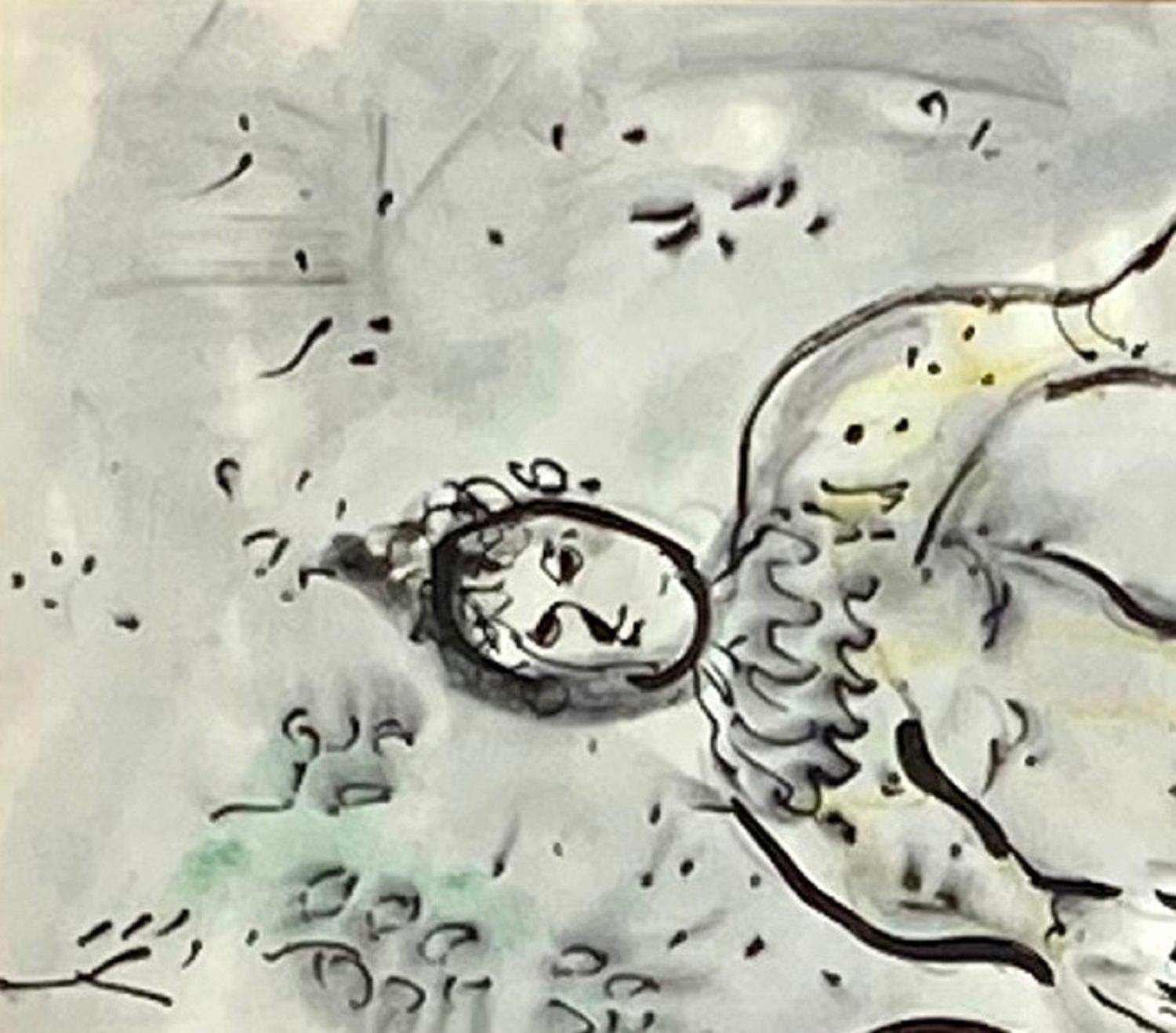 MARC CHAGALL (1887-1985)                                                           
Angel with Artist (Ange Avec Artiste)                                          
Watercolor Gouache and Watercolor on paper,                                        