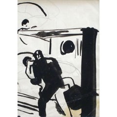 Erotische Grafik I. 1930, Tusche auf Papier, 16,5x11,5 cm