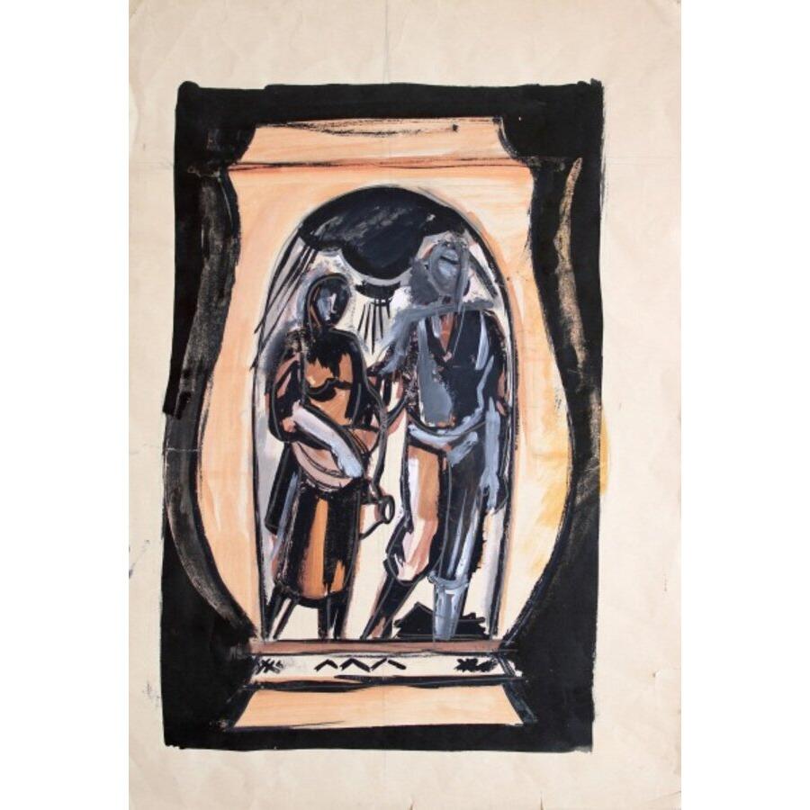 Sketch. 1930's, watercolour, pencil on paper, 42x27 cm