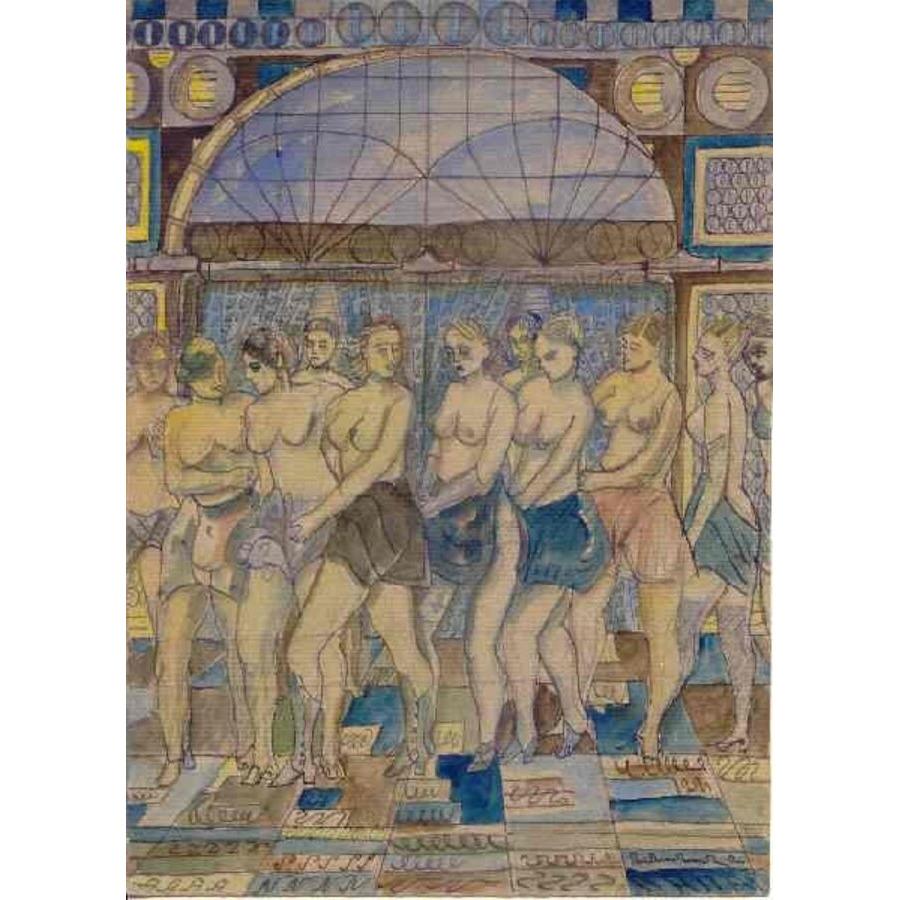 Adolfs Zardinsh Nude – Tanzende Figuren.  1935, Papier, Mischtechnik, 26,4x18,8 cm