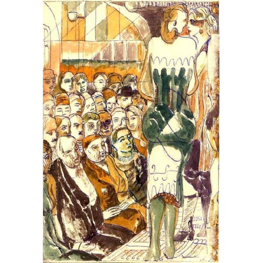 Fashion show. 1958, paper, mixed technique, 21.2x14.2 cm