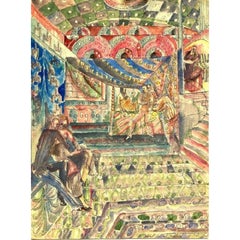 Habitación del amor 1950, papel, técnica mixta, 27,6x20,5 cm
