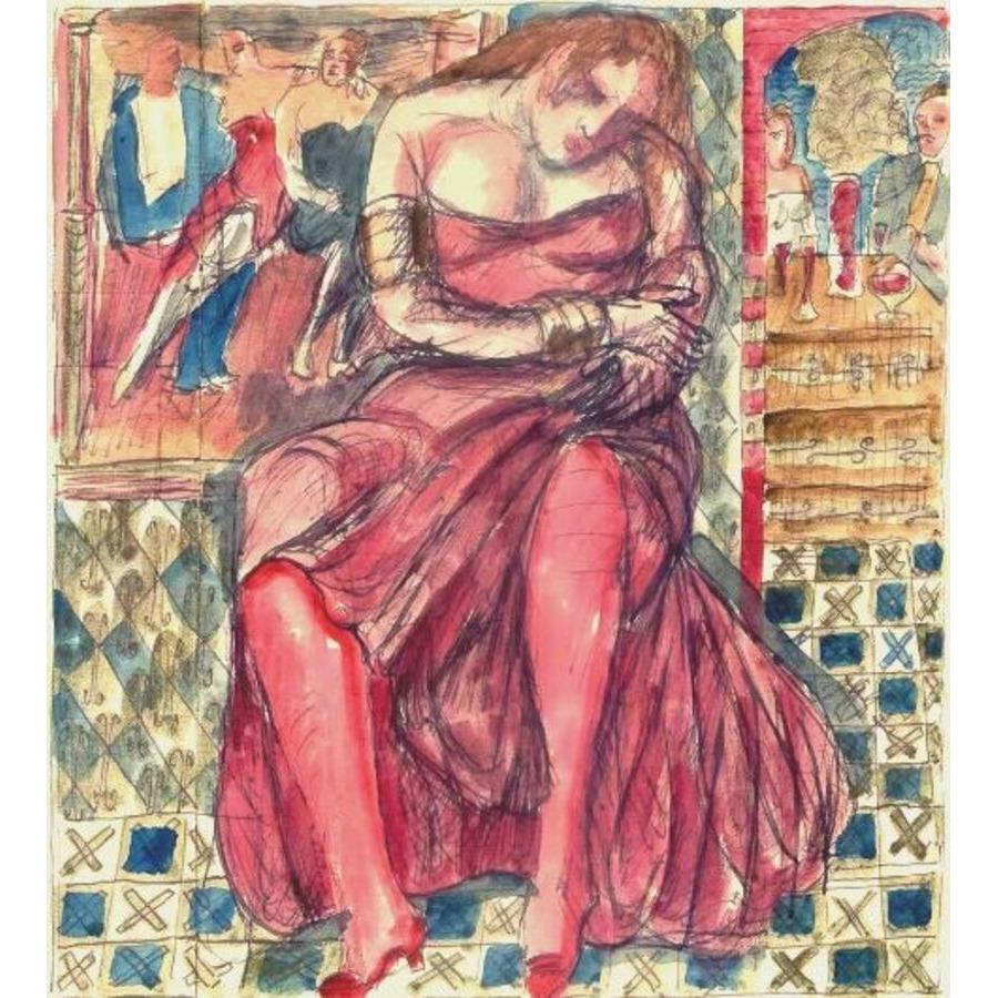 Sinner Magdalene à l'intérieur. 1947, papier, technique mixte, 19,5 x 17,5 cm