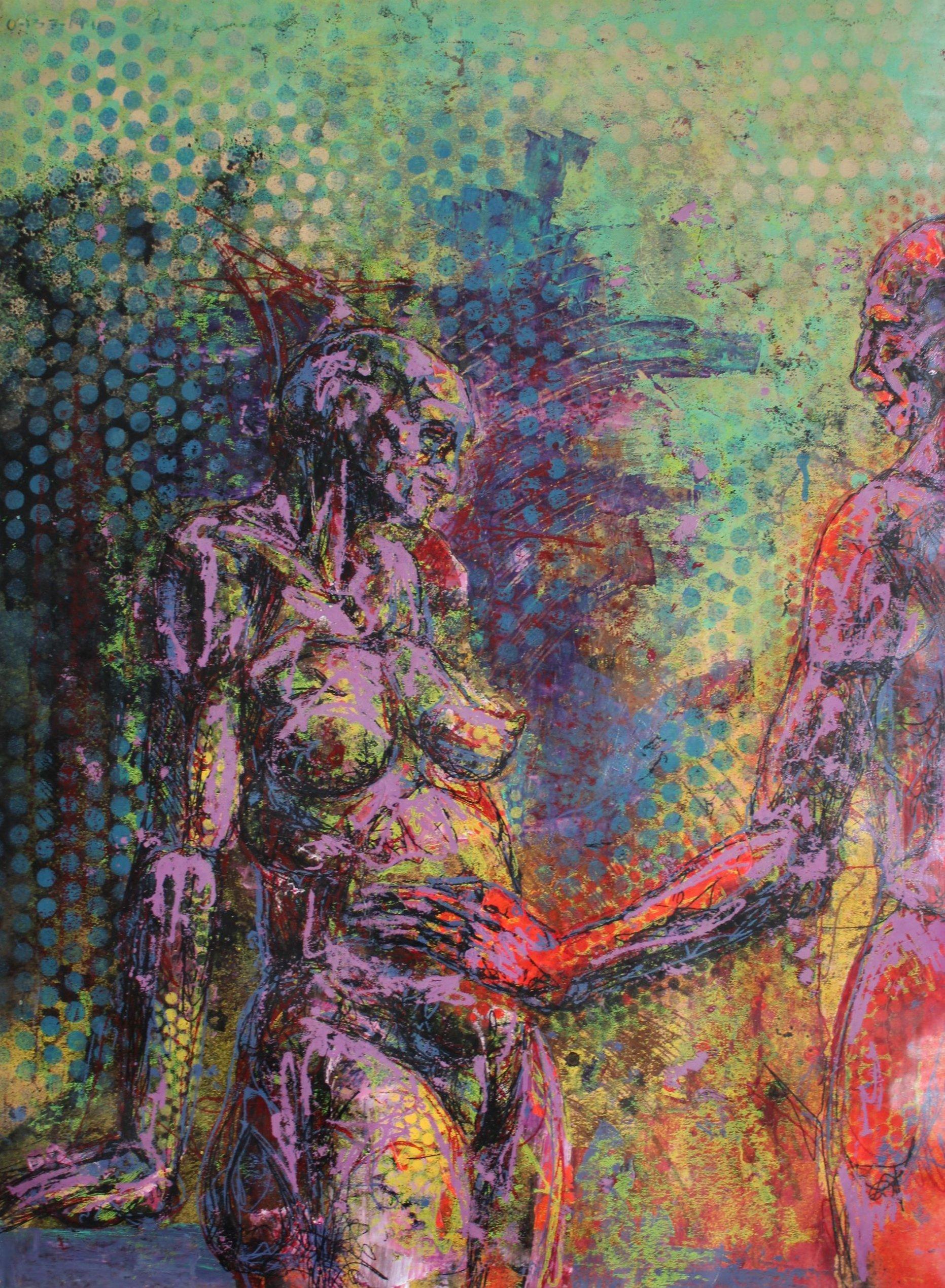 Podolczak Igor Figurative Art - 137  paper/mixed media, 79x58 cm, 1991 cm