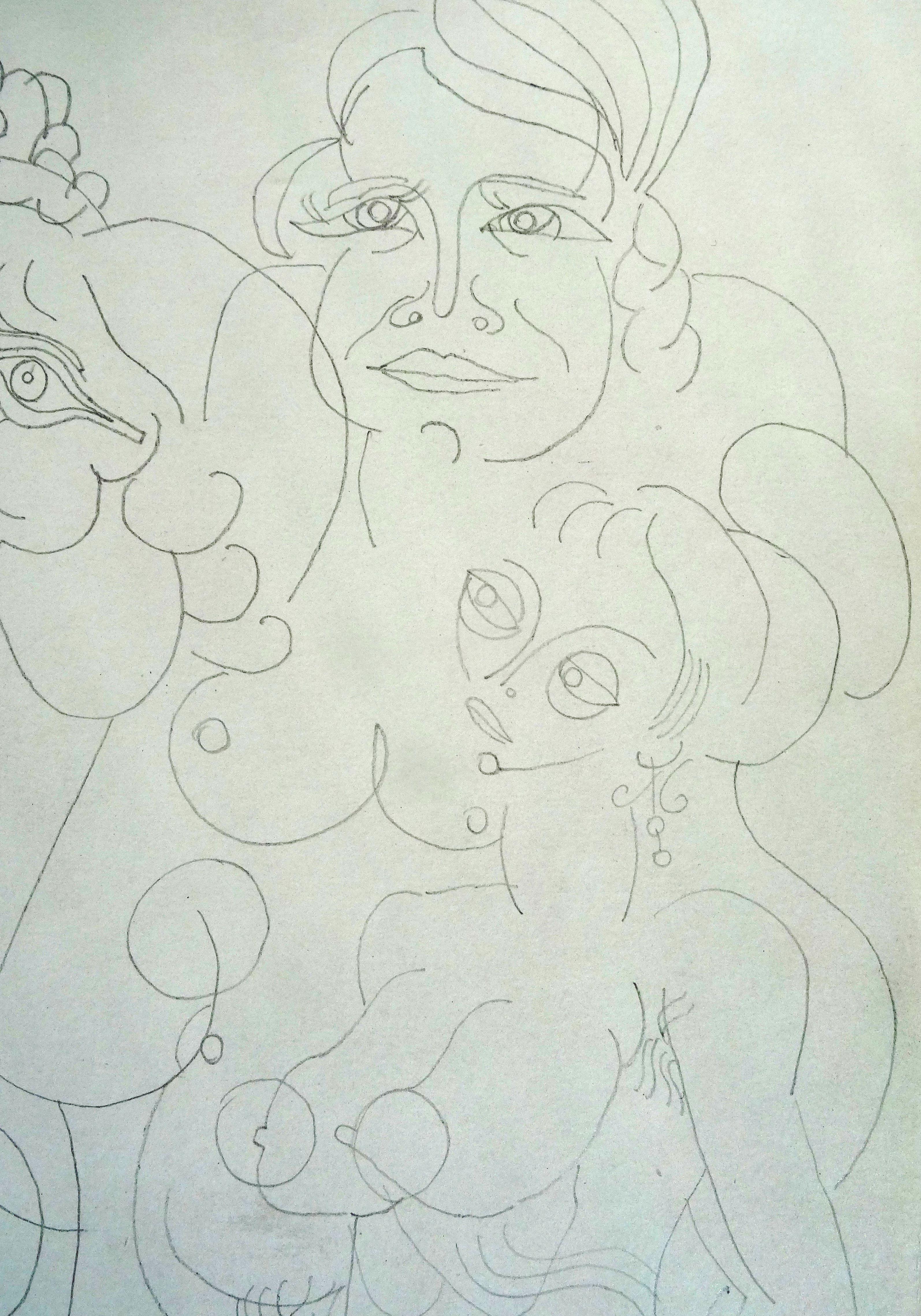 Komposition mit Frauen. 1968. Papier, Bleistift, 35x24.5 cm

Vladimir Borisovich Glushenkov (21. Mai 1948, Riga – 26. Dezember 2009, Riga) – Maler, Grafiker, Dichter, Translator.

Geboren in Riga in einer russischen, polnisch-deutsch-deutschen
