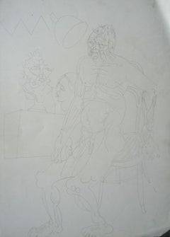 Man`s study. 1968. Paper, pencil, 35x25 cm