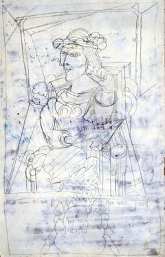 Vintage Goodbye Picasso. Cardboard, pencil, 31x20 cm
