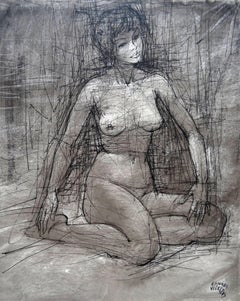 Sitting. 1969. Paper, ink, 24.5x19.5 cm