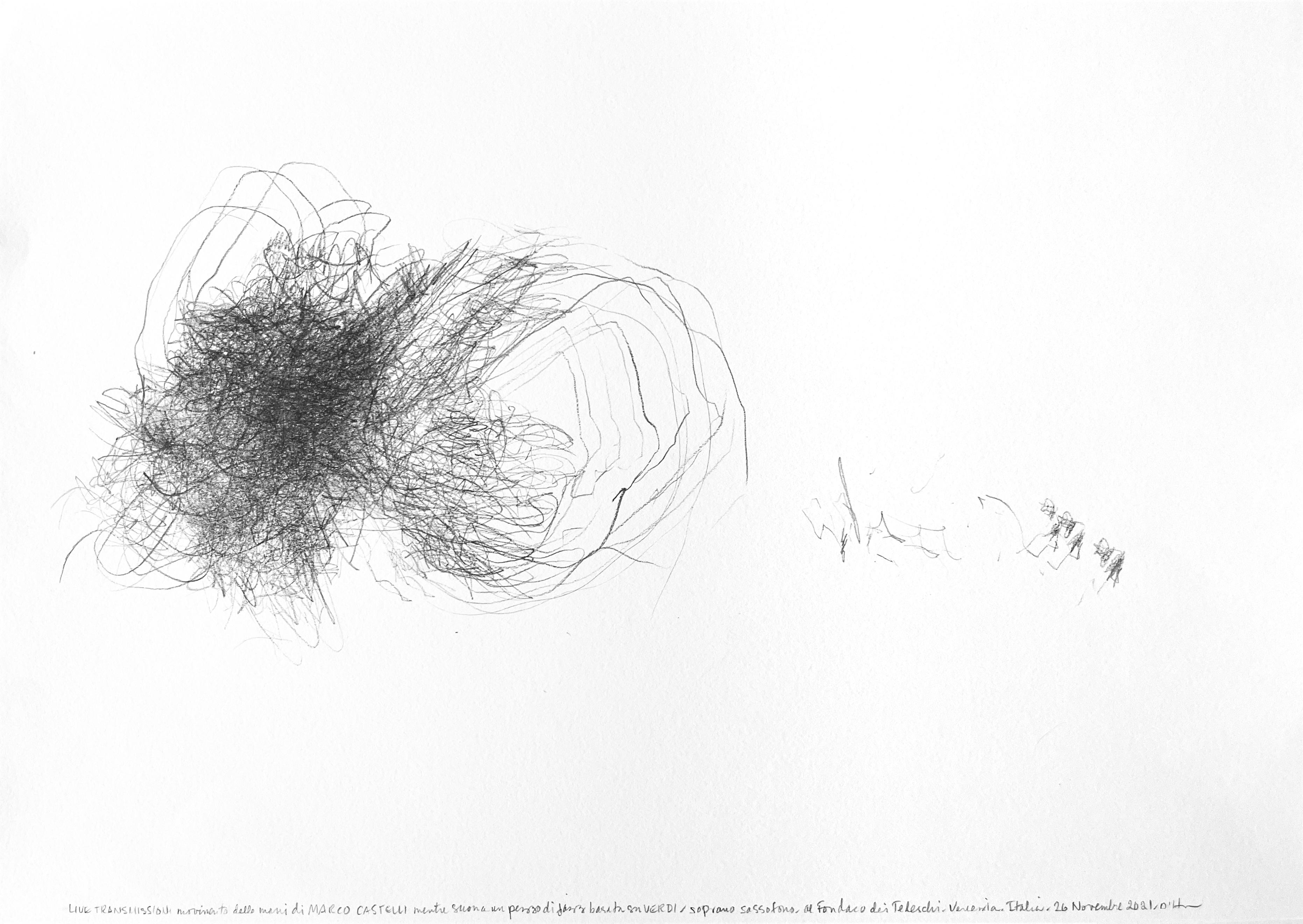 Marco Castelli Sax Venezia. 2021, graphite, paper, 30x42 cm