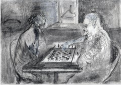 Chess players  2022. Paper/pencil/corrector, 21x29.7 cm