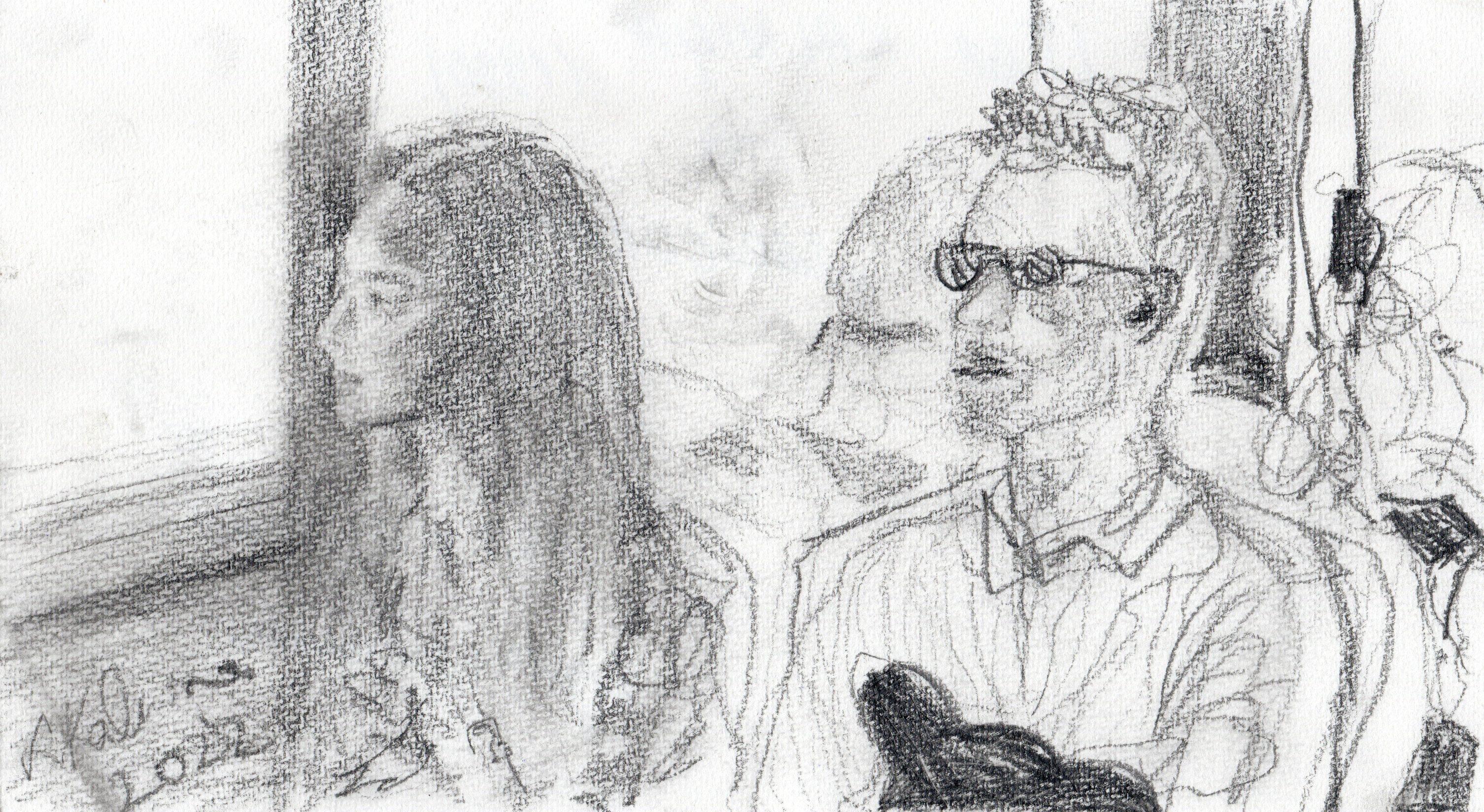 Liga Kalnina Interior Art – Verbündete  2022. Papier/Bleistift, 14,3x25.9 cm