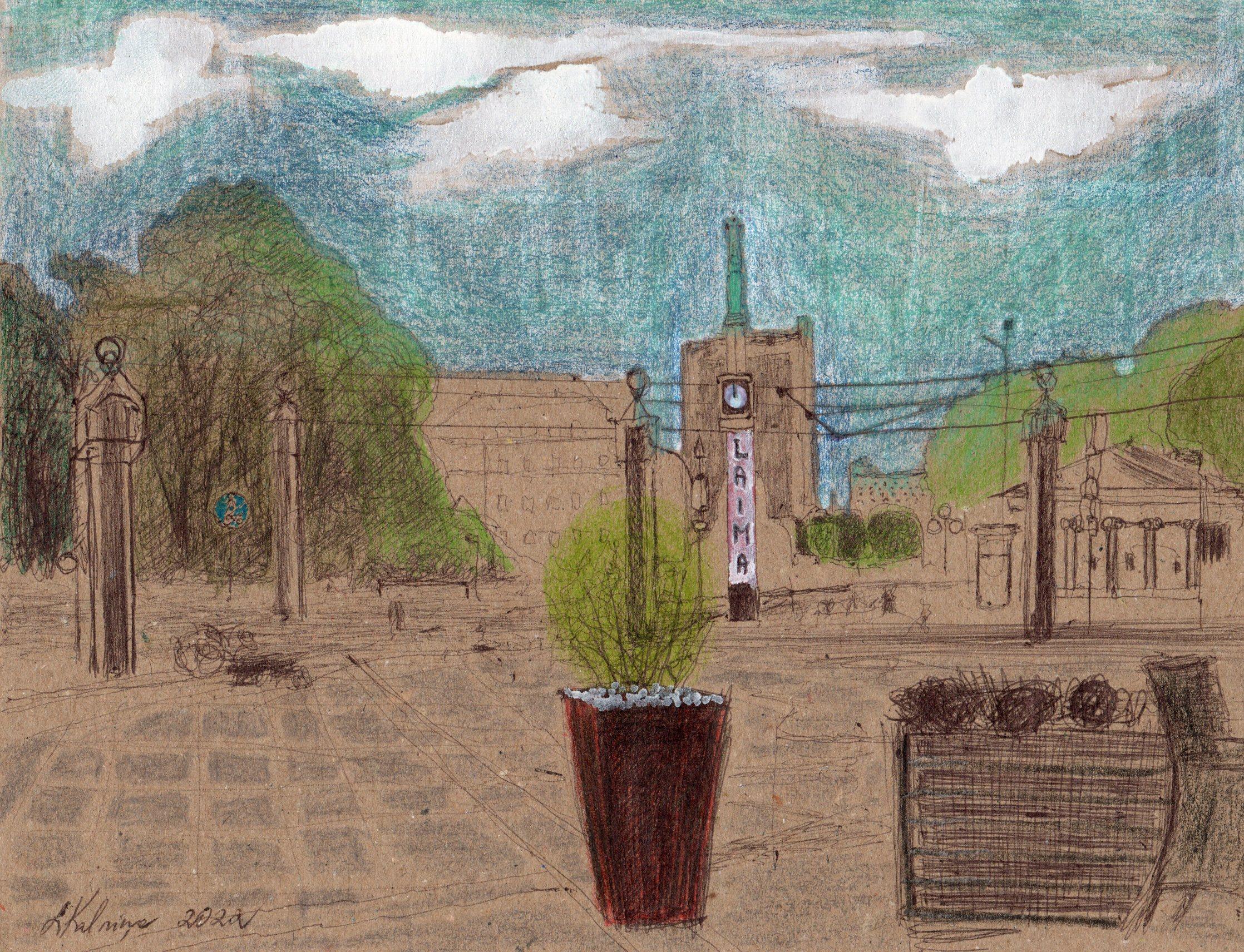 Riga  2022. Carta/penna/mista, 14,8x19,4 cm