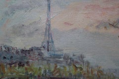 Paris, the docks and the Eiffel Tower Oil on canvas 38x46 cm