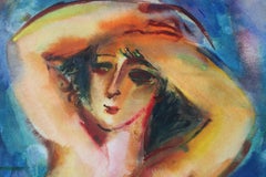 In riva al lago. 1992. Carta/acquerello. 84x59,5 cm.