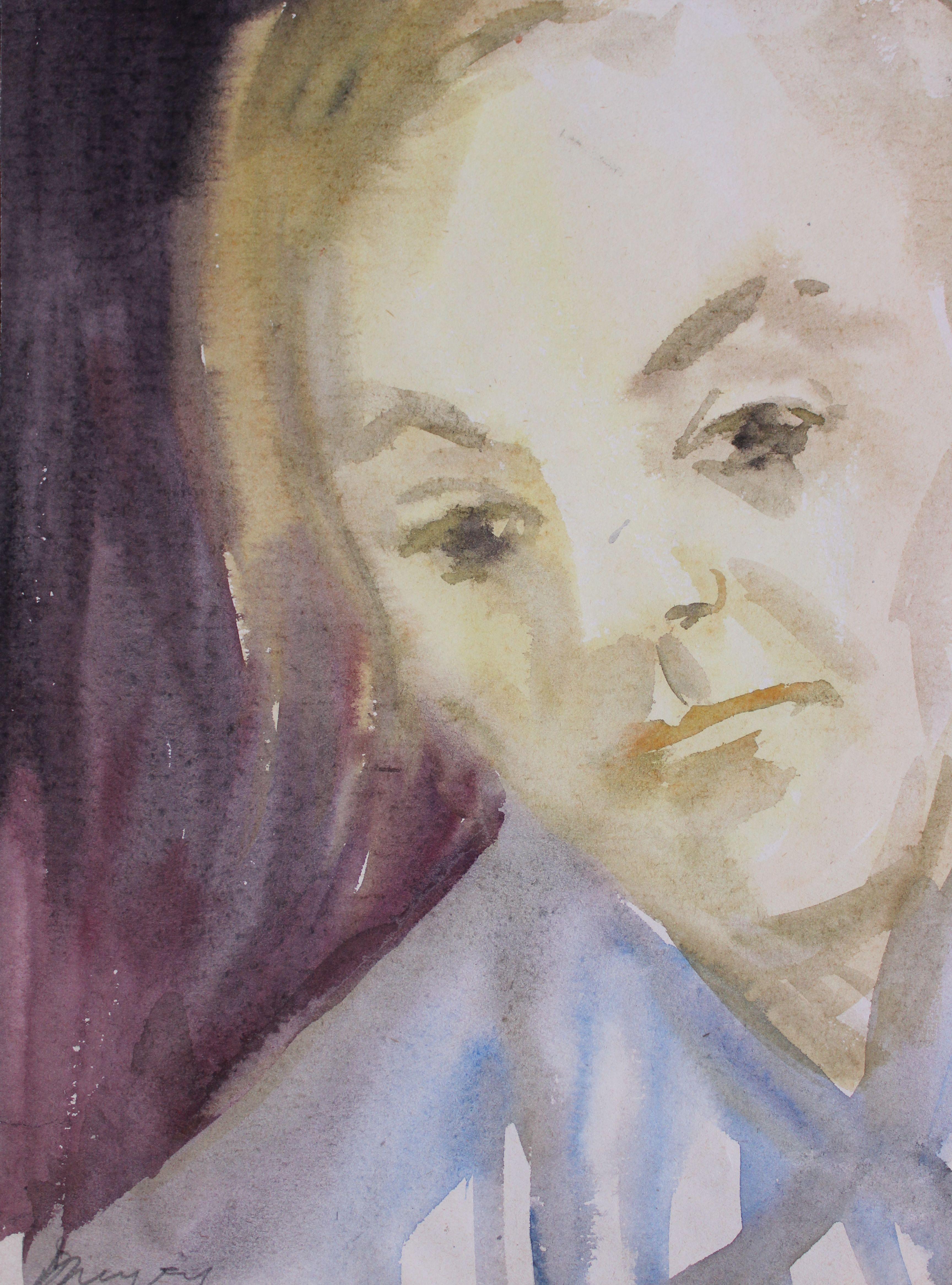 Dzidra Ezergaile Portrait – Porträt. 1960s. Aquarell auf Papier, 27,5x20 cm