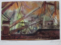 Ship. 1964. Watercolor on paper 13, 5x20, 5 cm