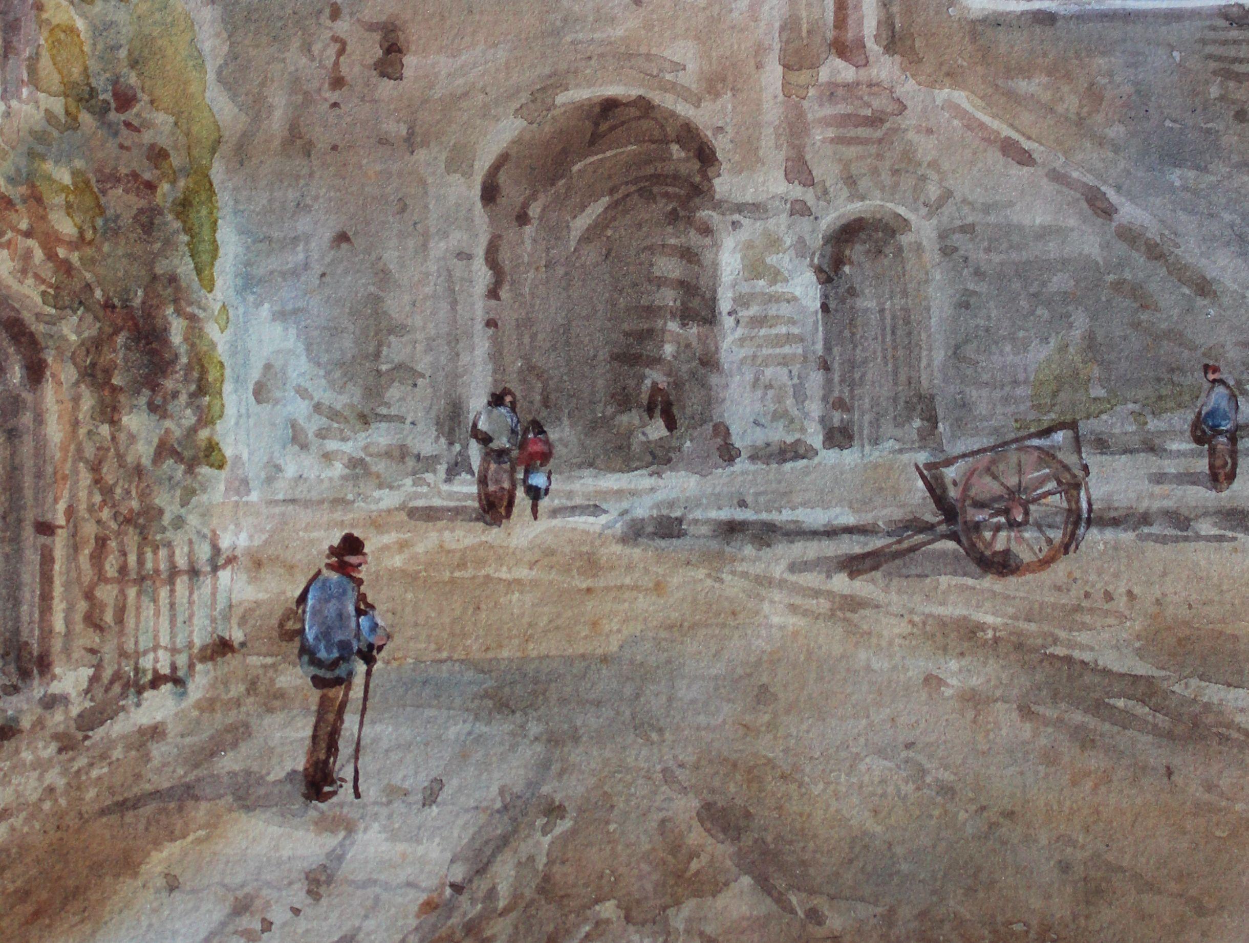 Notre-Dame de Paris. Paper, watercolor, 26.5x18 cm - Realist Art by Edward Nevil