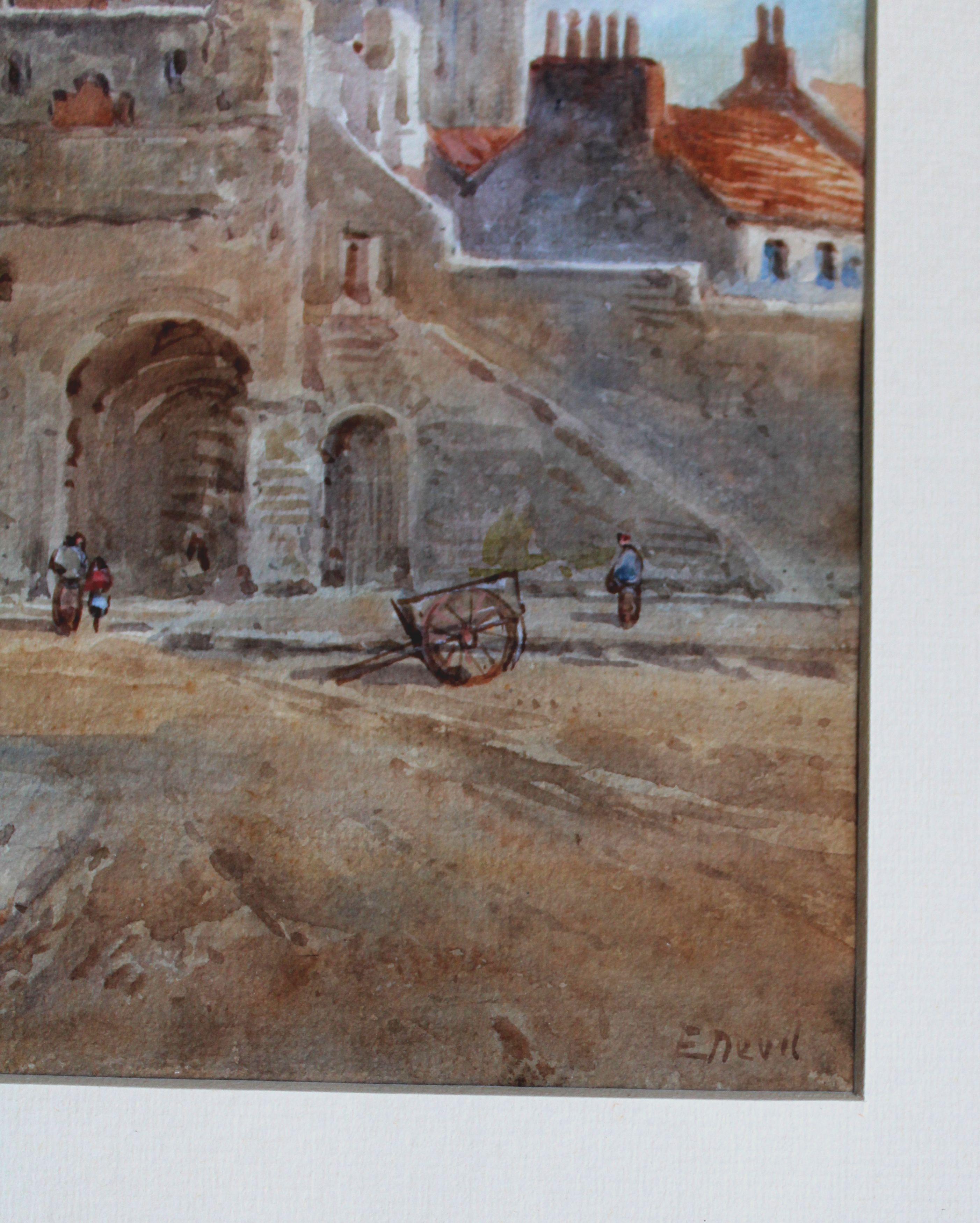 Notre-Dame de Paris. Paper, watercolor, 26.5x18 cm - Art by Edward Nevil
