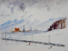 Winterlandschaft  Papier/Aquarell, 20.5x27,5 cm, 1965