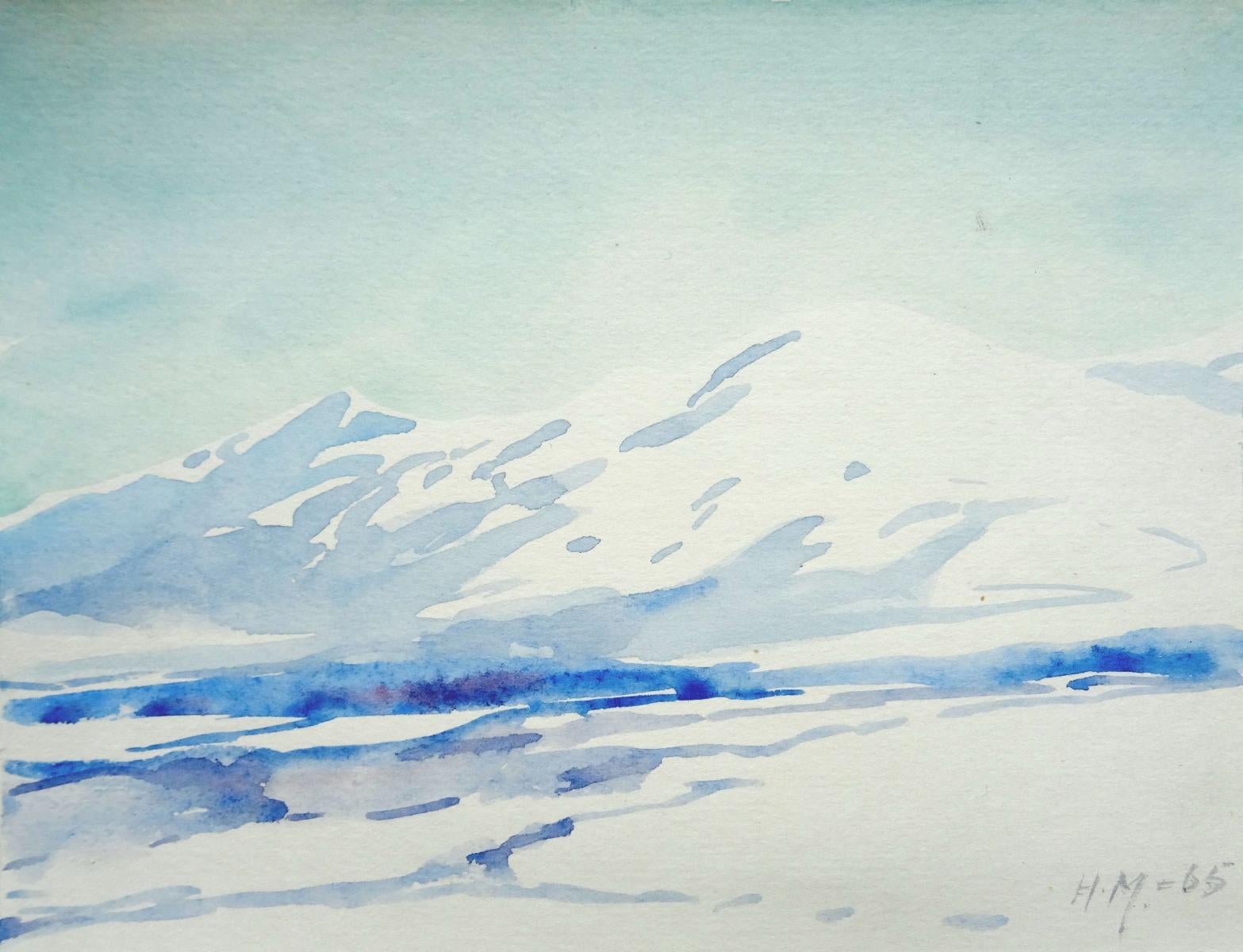 Ice breaker  1965, paper/watercolor, 16x21 cm - Art by Herberts Mangolds