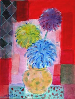 Fleurs d'automne  1995, papier, aquarelle, 47 x 36 cm