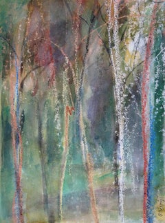 Lisière de forêt  1981. Papier, techniques mixtes, 41x30 cm