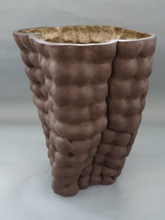 Brown bubble vase, stone mass, h 27.5 cm