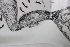 L'eau  2009, assiette en porcelaine peinte, 39х19х2,5 cm