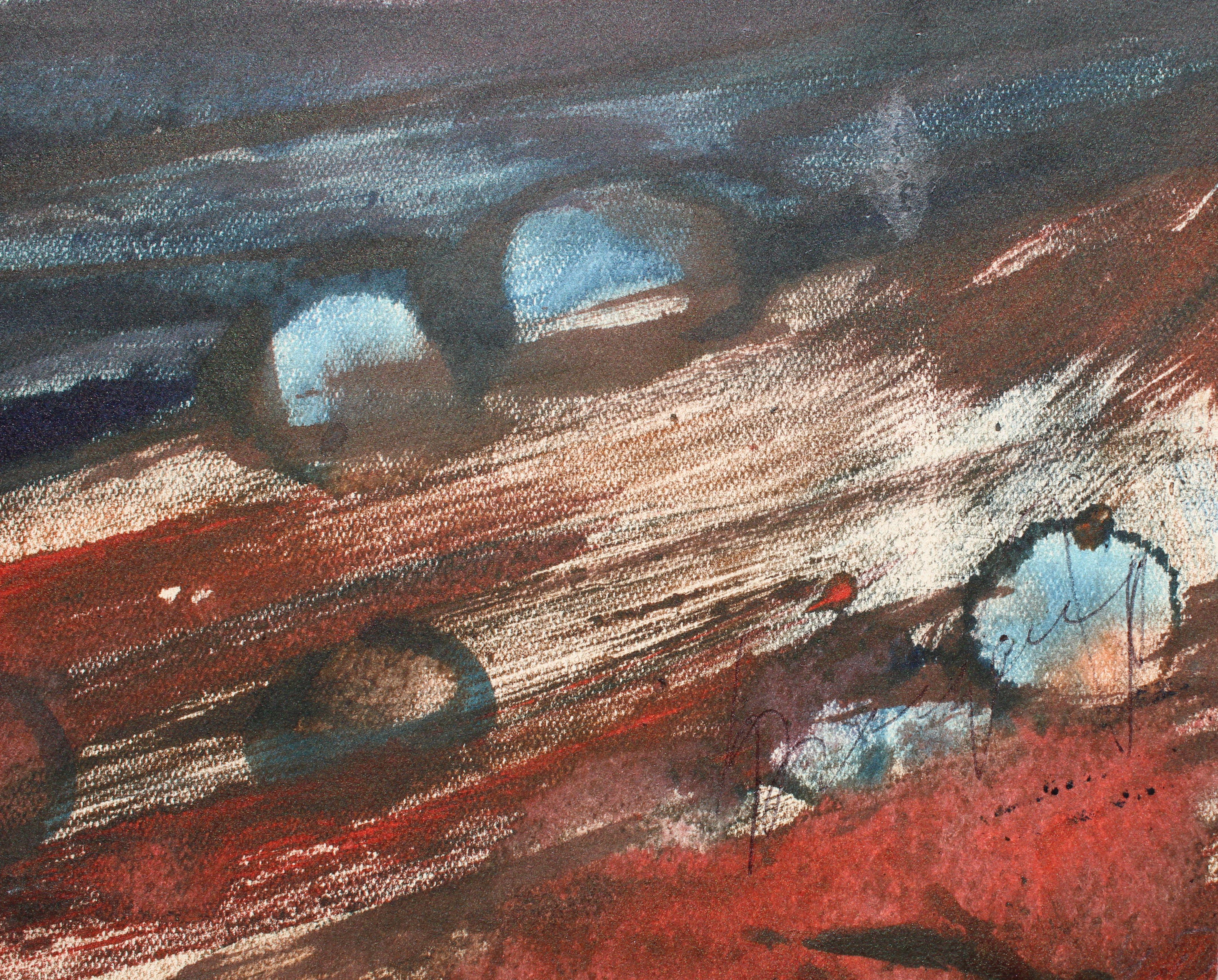 An einem hellen Tag am Meer. 1966, Papier, Aquarell, 32x42,5 cm – Painting von Dzidra Ezergaile