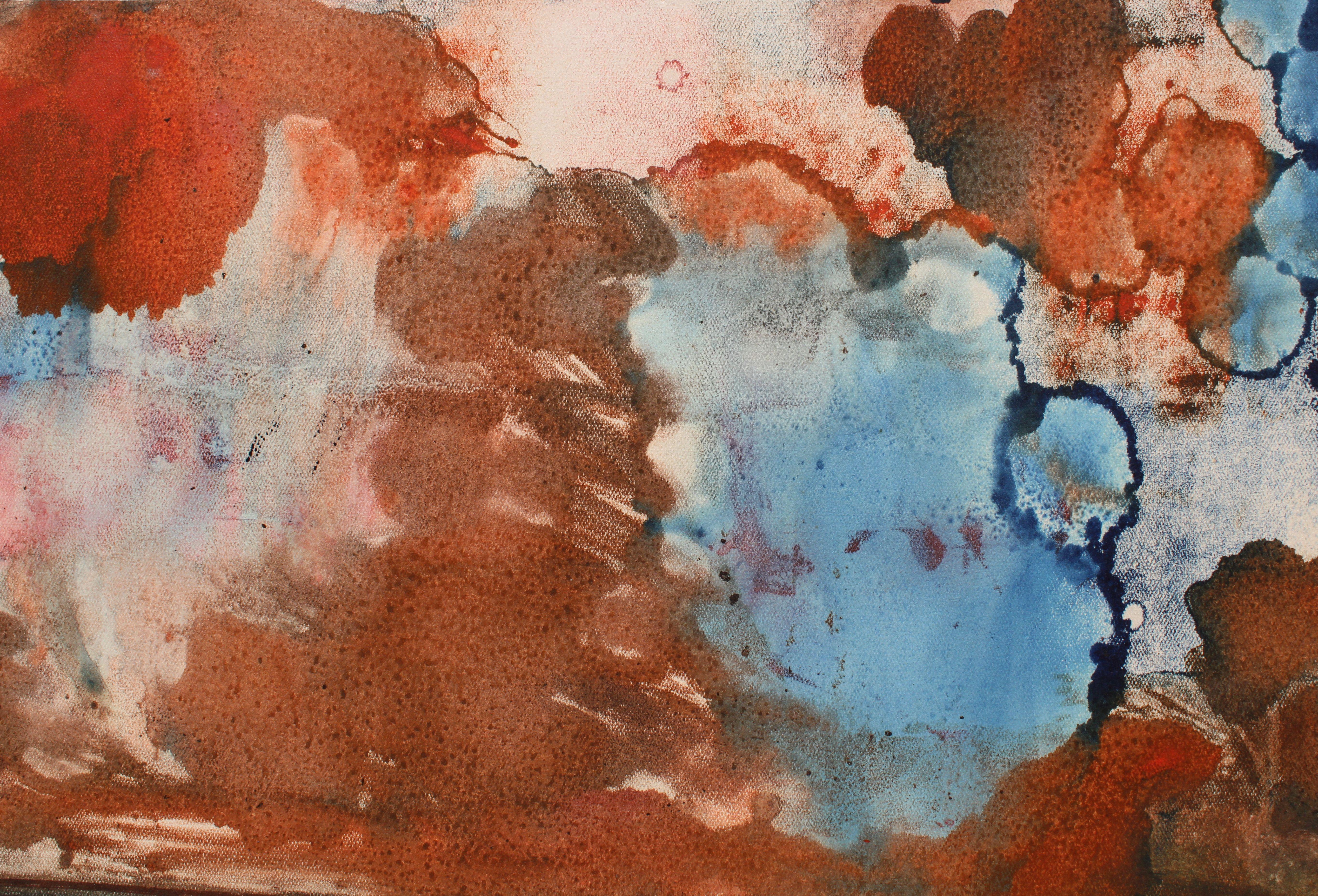 An einem hellen Tag am Meer. 1966, Papier, Aquarell, 32x42,5 cm (Impressionismus), Painting, von Dzidra Ezergaile