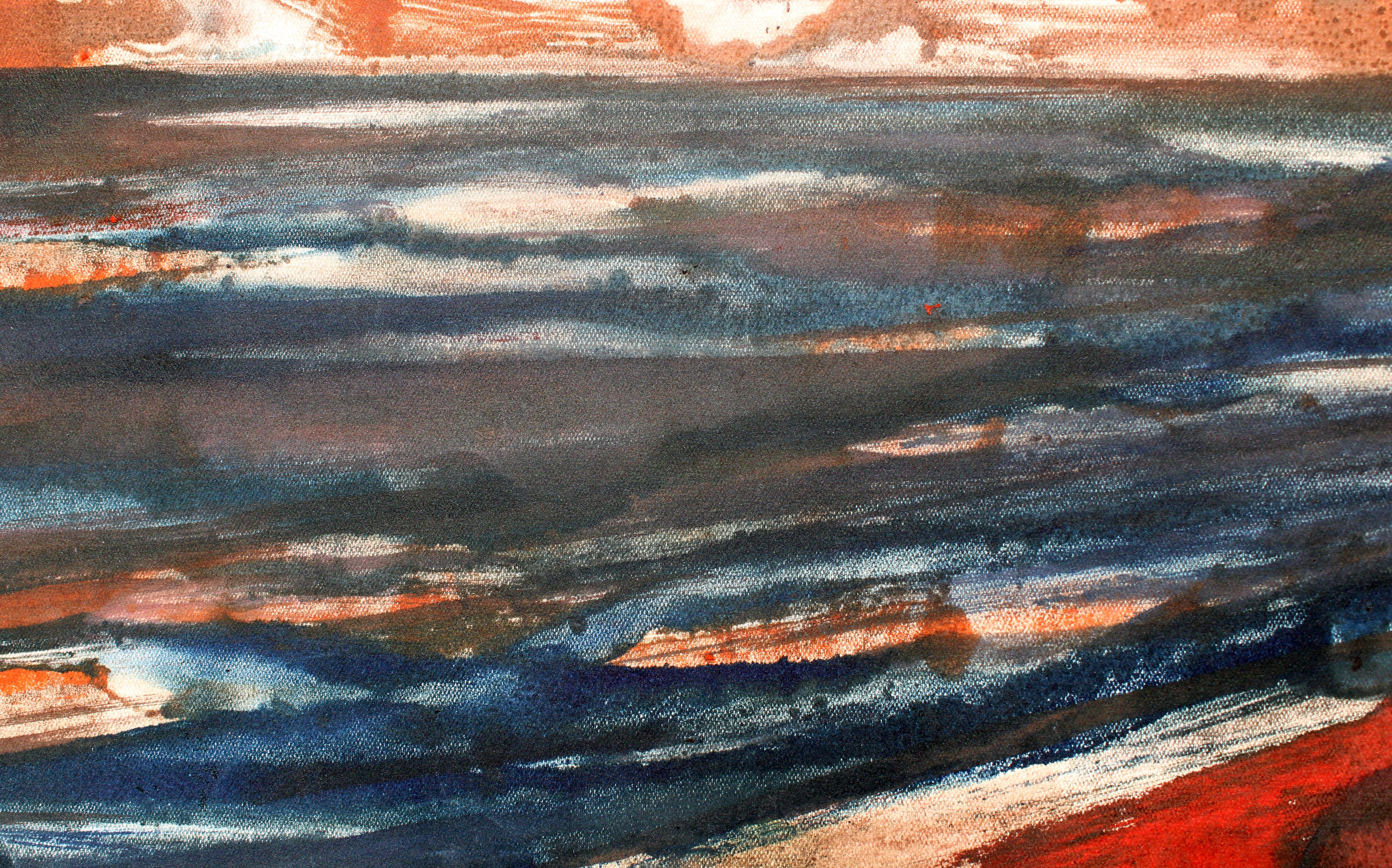 An einem hellen Tag am Meer. 1966, Papier, Aquarell, 32x42,5 cm im Angebot 1