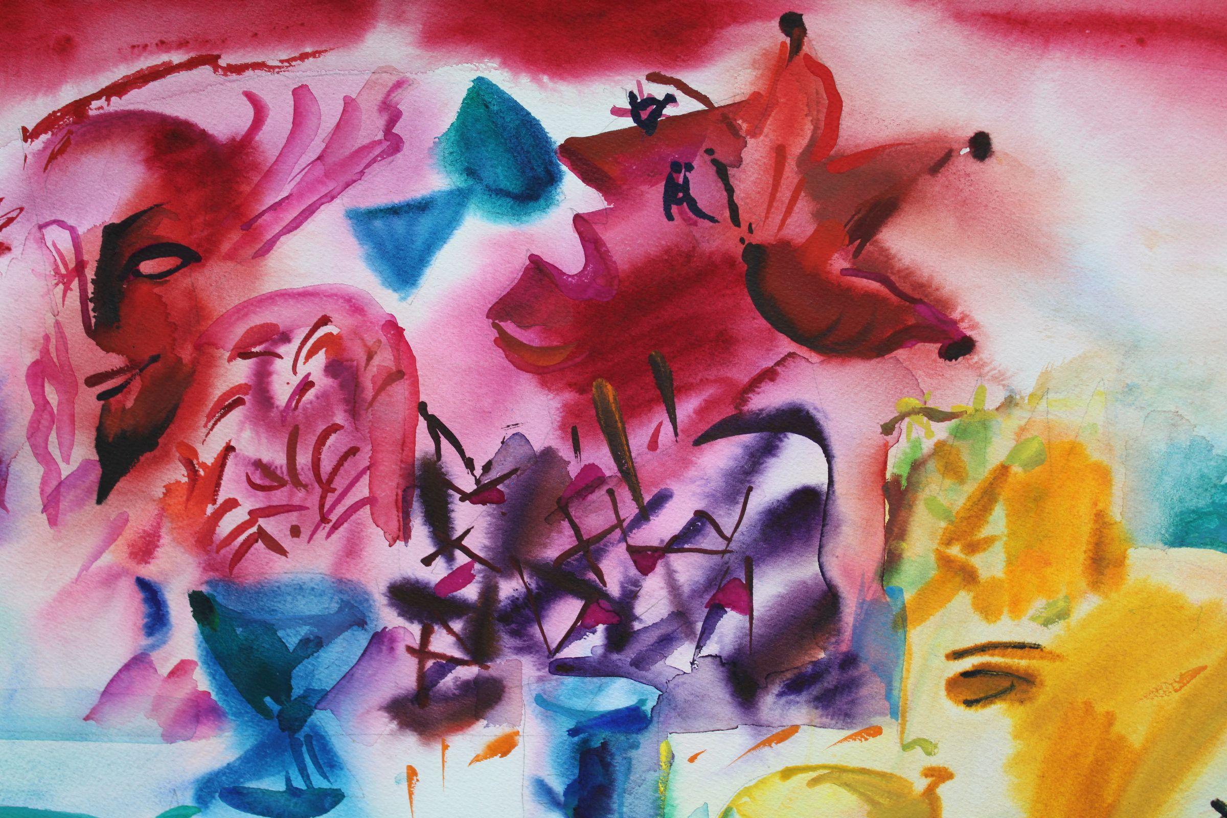 At the table. Paper, watercolor, 55x75 cm For Sale 3