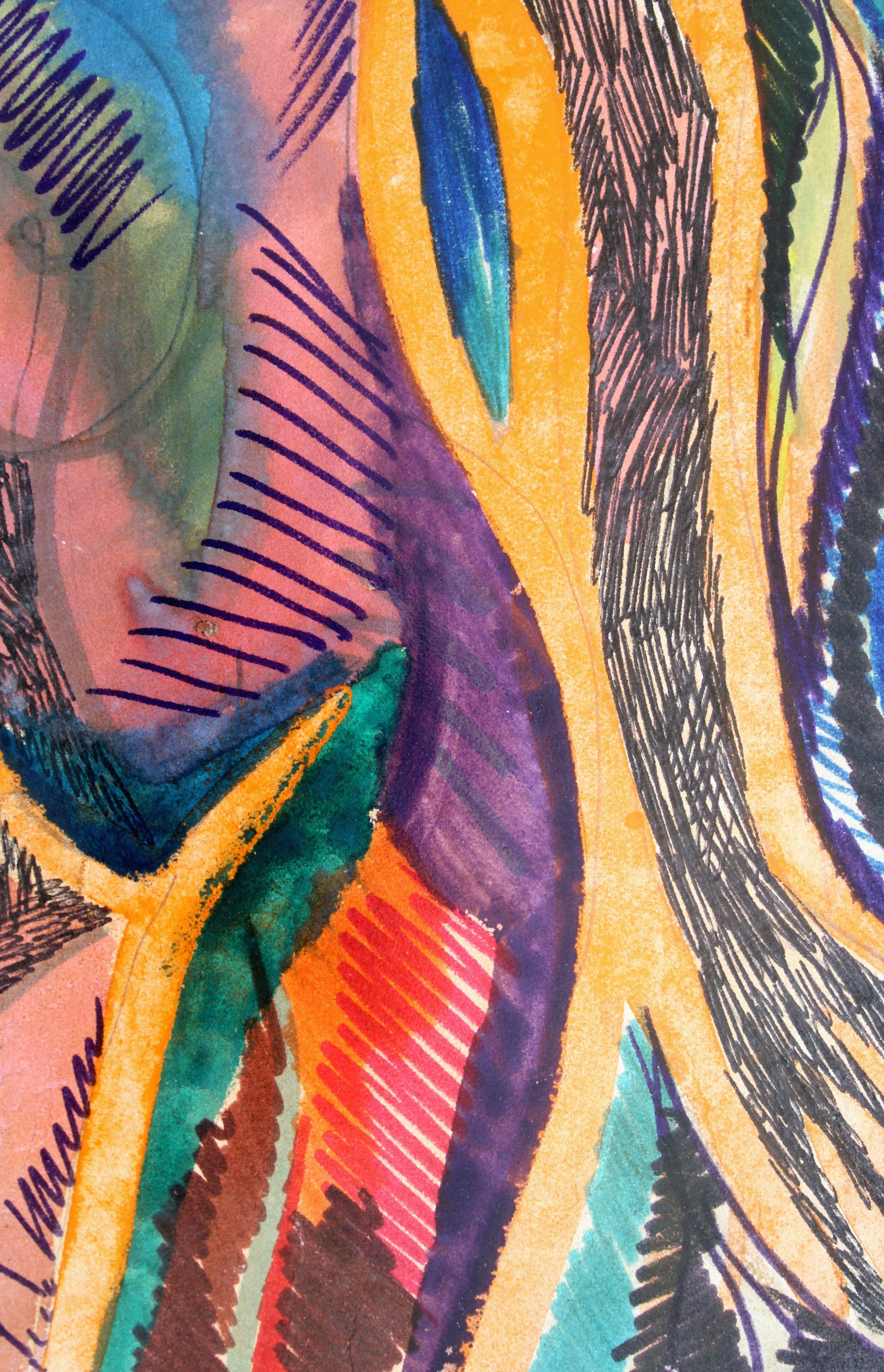 Actúa

Papel, técnica mixta, 29x19 cm

Esta obra presenta una representación colorista y estilizada de la figura de una mujer inmersa en un acto o representación, captando el movimiento, la emoción y la expresión mediante una combinación de