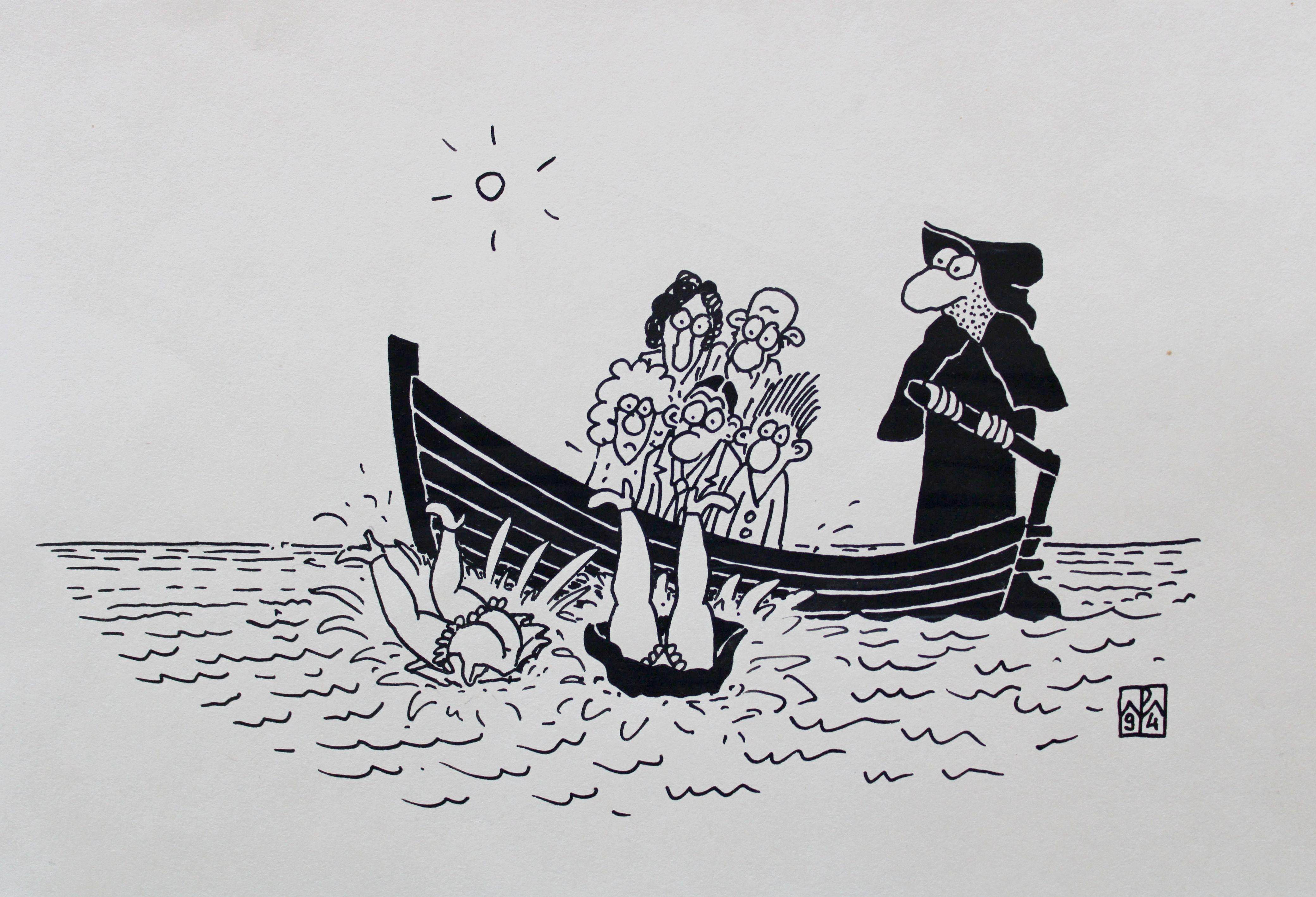 In mare...  1994. Carta, inchiostro. 17x25 cm