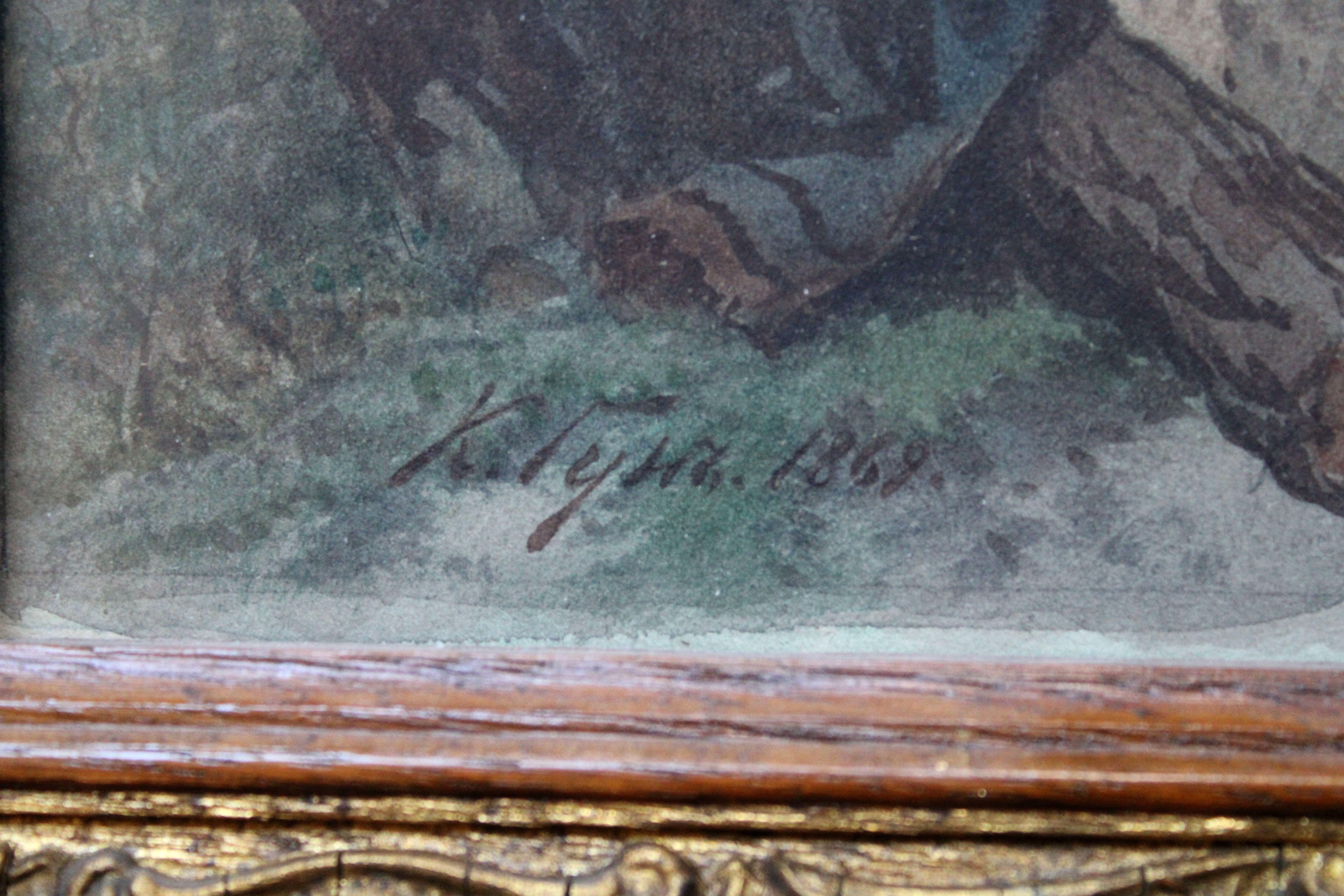 In the yard. 1869, Aquarell auf Papier, 30, 5 x 47, 5 cm im Angebot 7