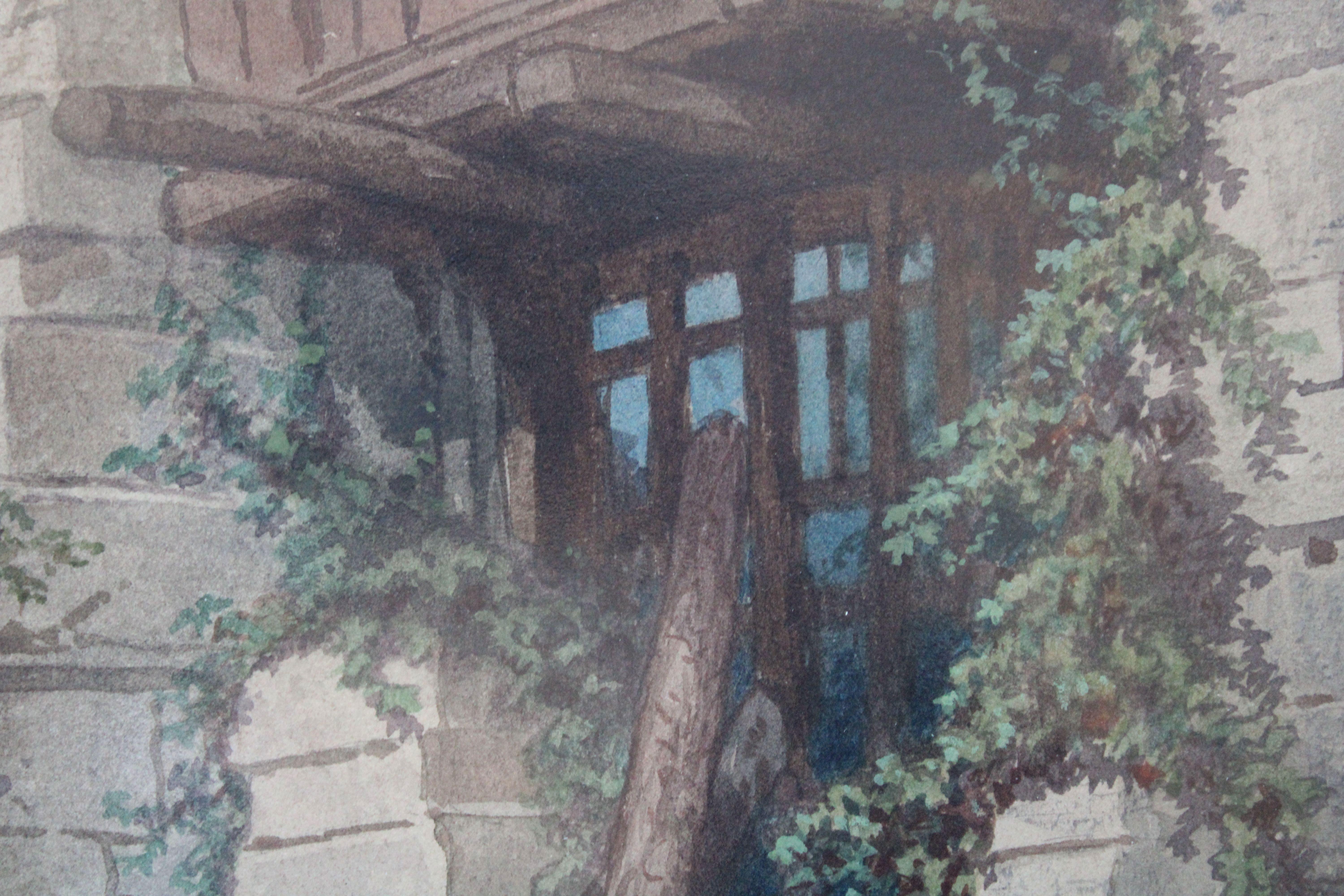 In the yard. 1869, Aquarell auf Papier, 30, 5 x 47, 5 cm im Angebot 3