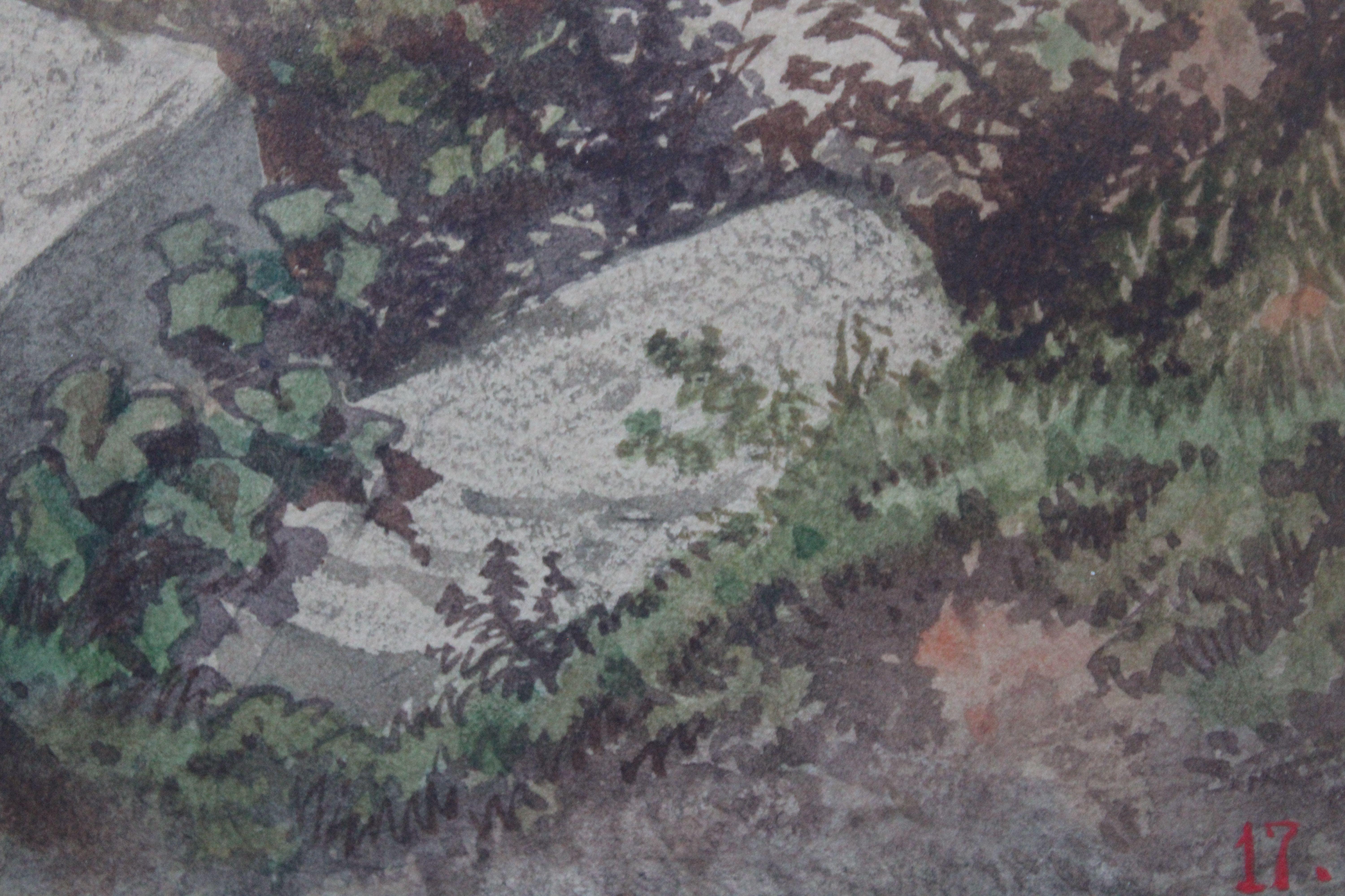In the yard. 1869, watercolor on paper, 30, 5 x 47, 5 cm For Sale 6