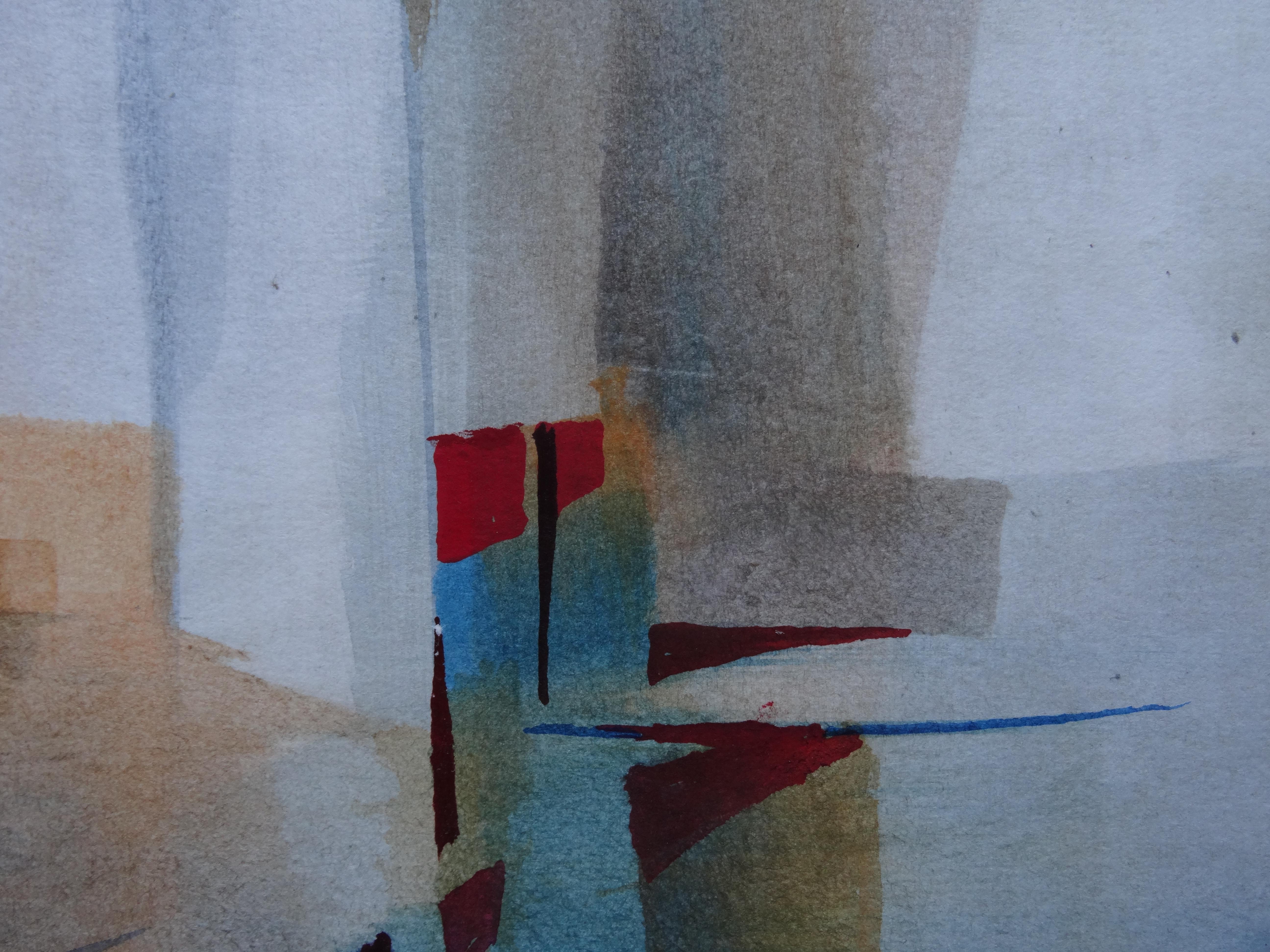 Weiße Segelboote. Aquarell auf Papier, 29,5x41,5 cm (Abstrakt), Painting, von Zigmunds Snore 