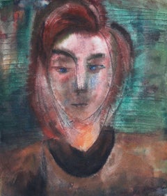 Vintage Portrait. 1966. watercolor on paper, 35.5x30 cm