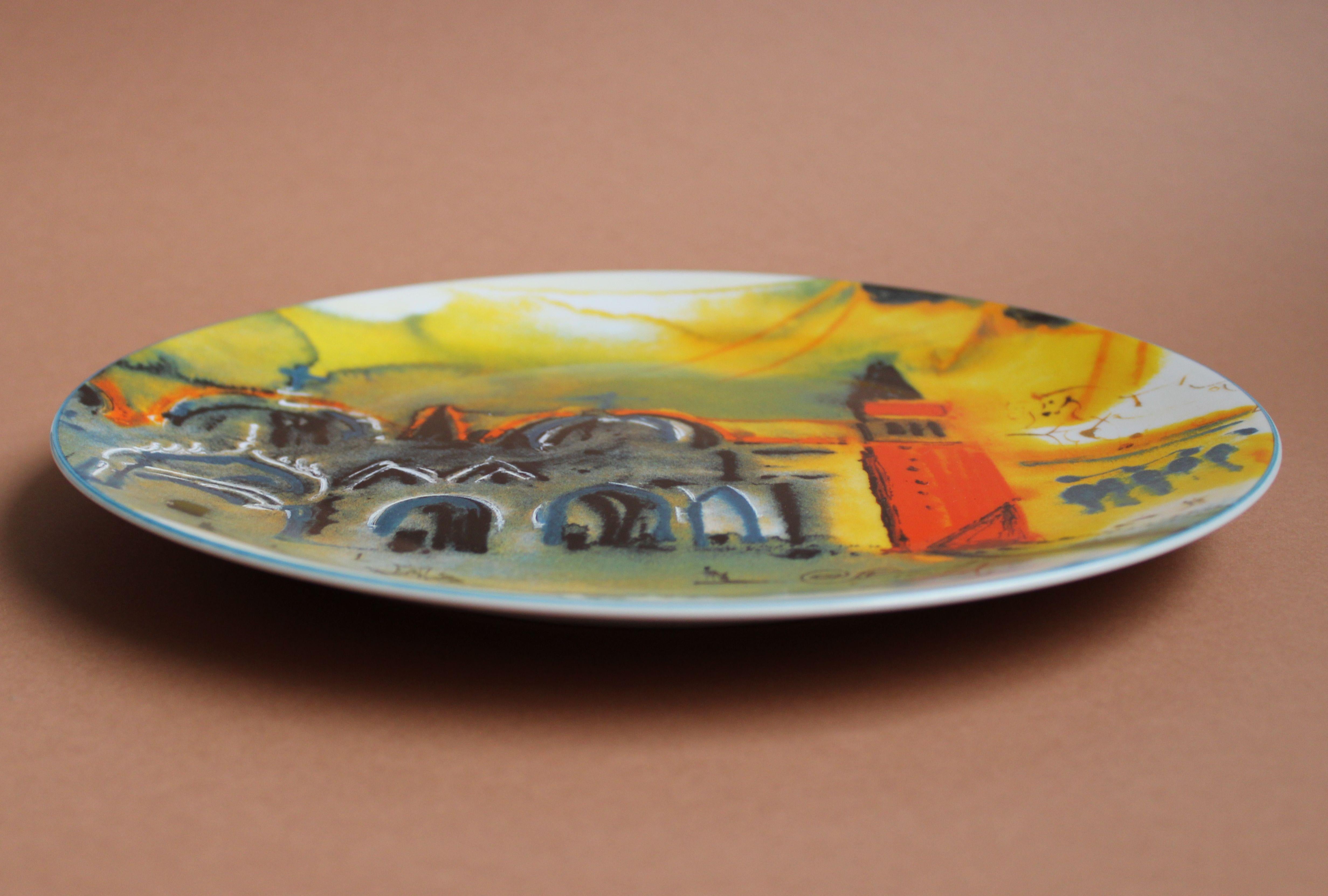Salvador Dali - porcelain plate Saint Mark's Square in Venice. 2255/4000, d 27cm For Sale 4