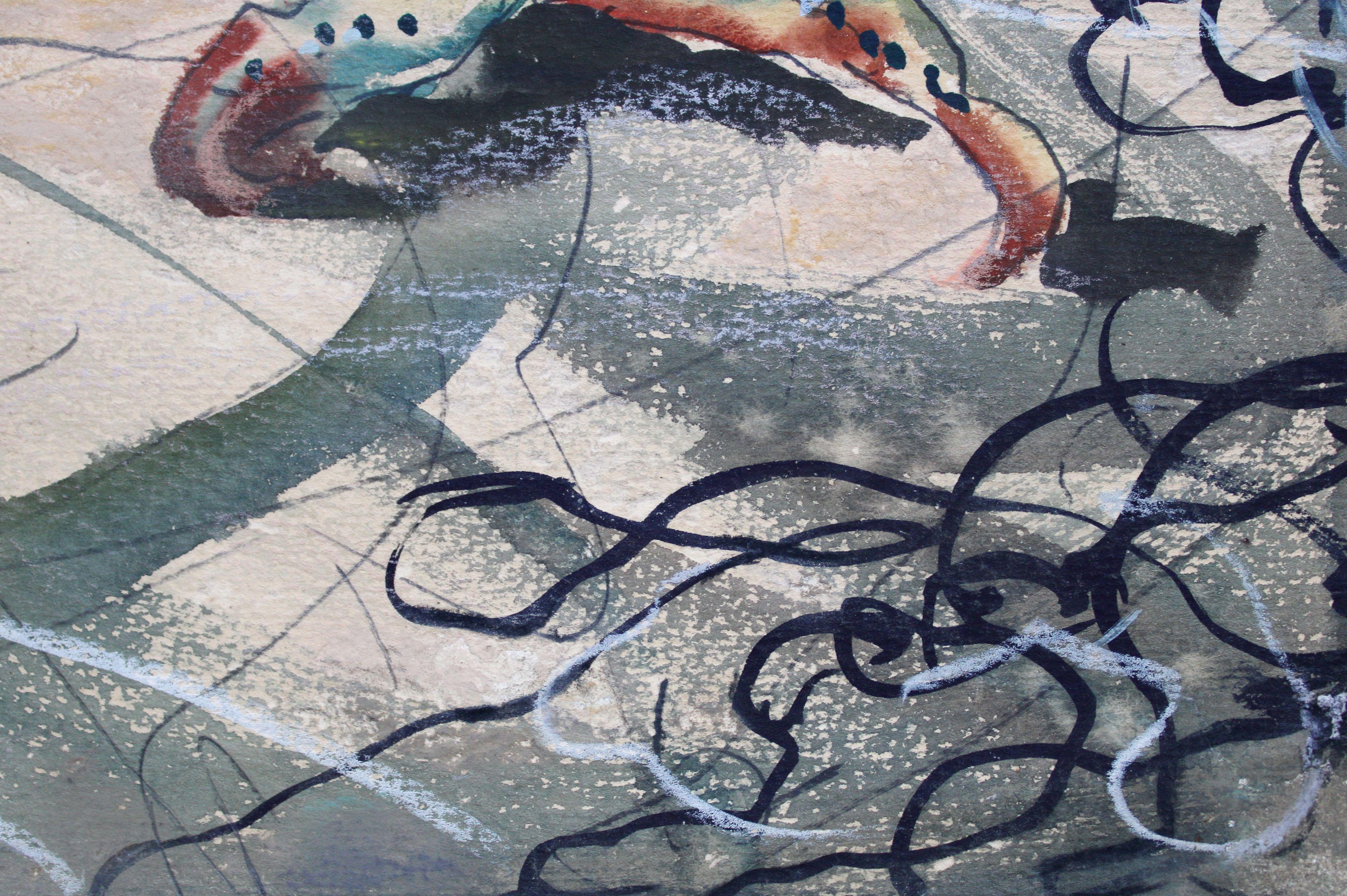 Crab. 1971, watercolor on paper, 63 x 69, 3 cm - Black Still-Life by Janis Brekte