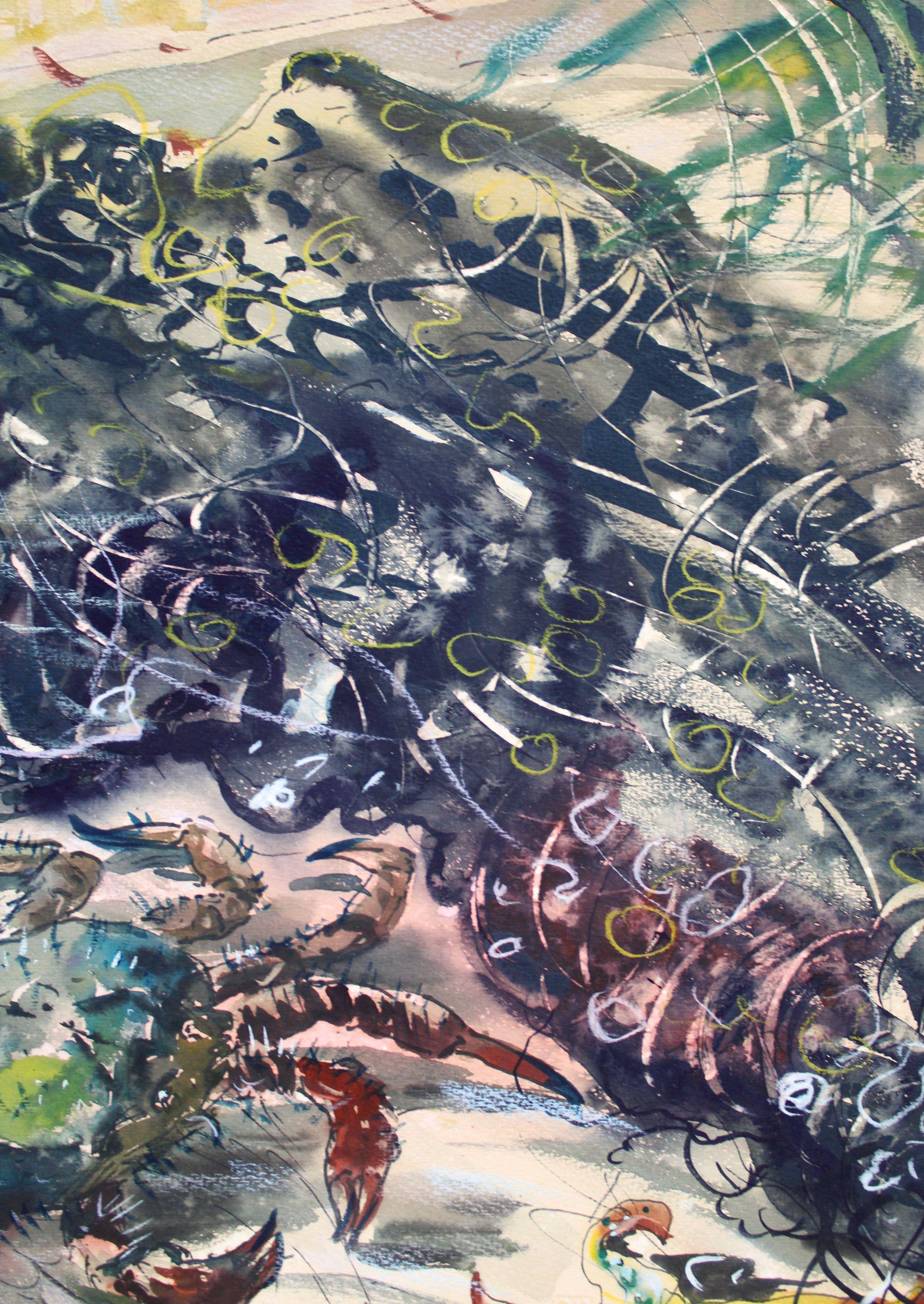 Crab. 1971, watercolor on paper, 63 x 69, 3 cm For Sale 3