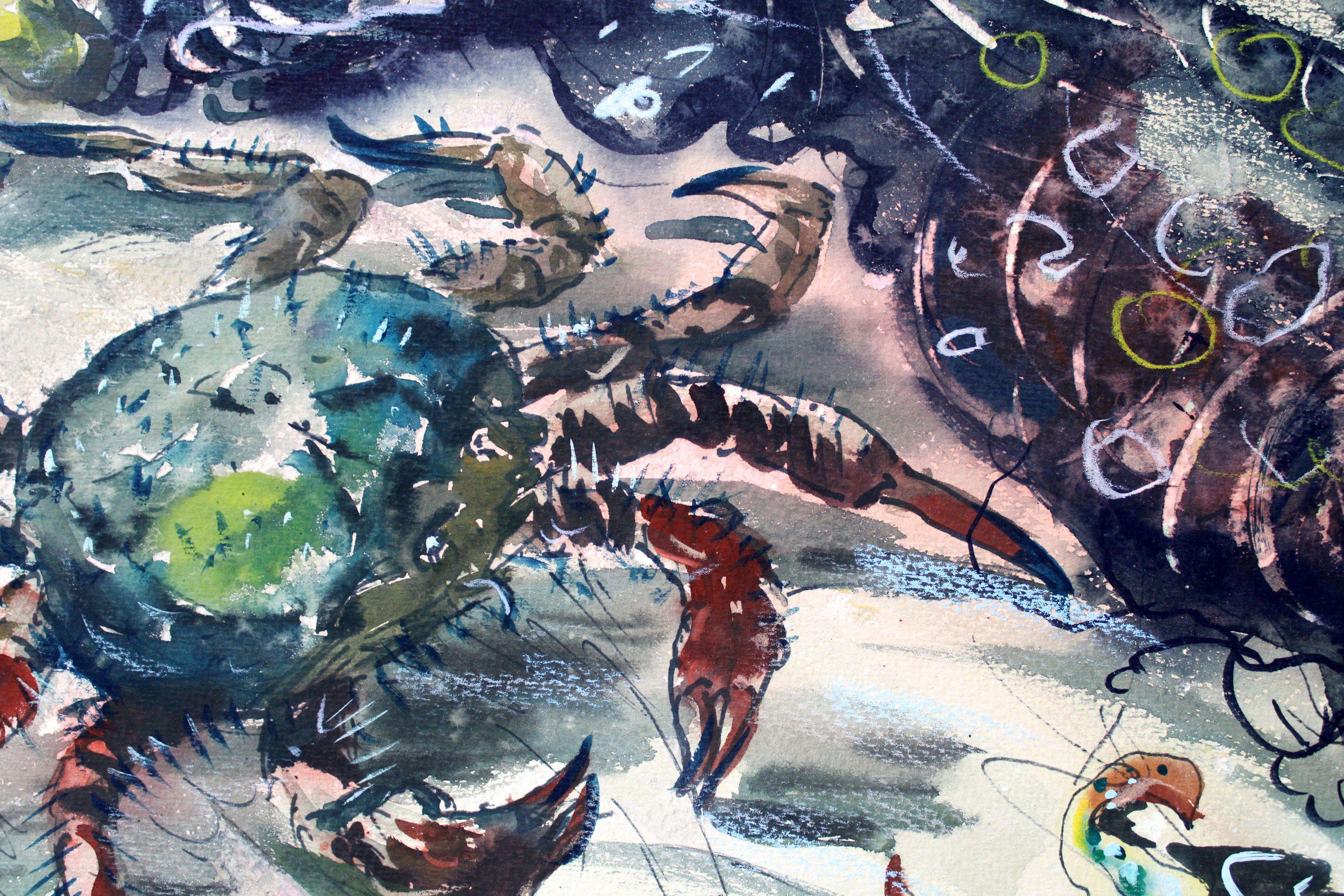 Crab. 1971, watercolor on paper, 63 x 69, 3 cm For Sale 9