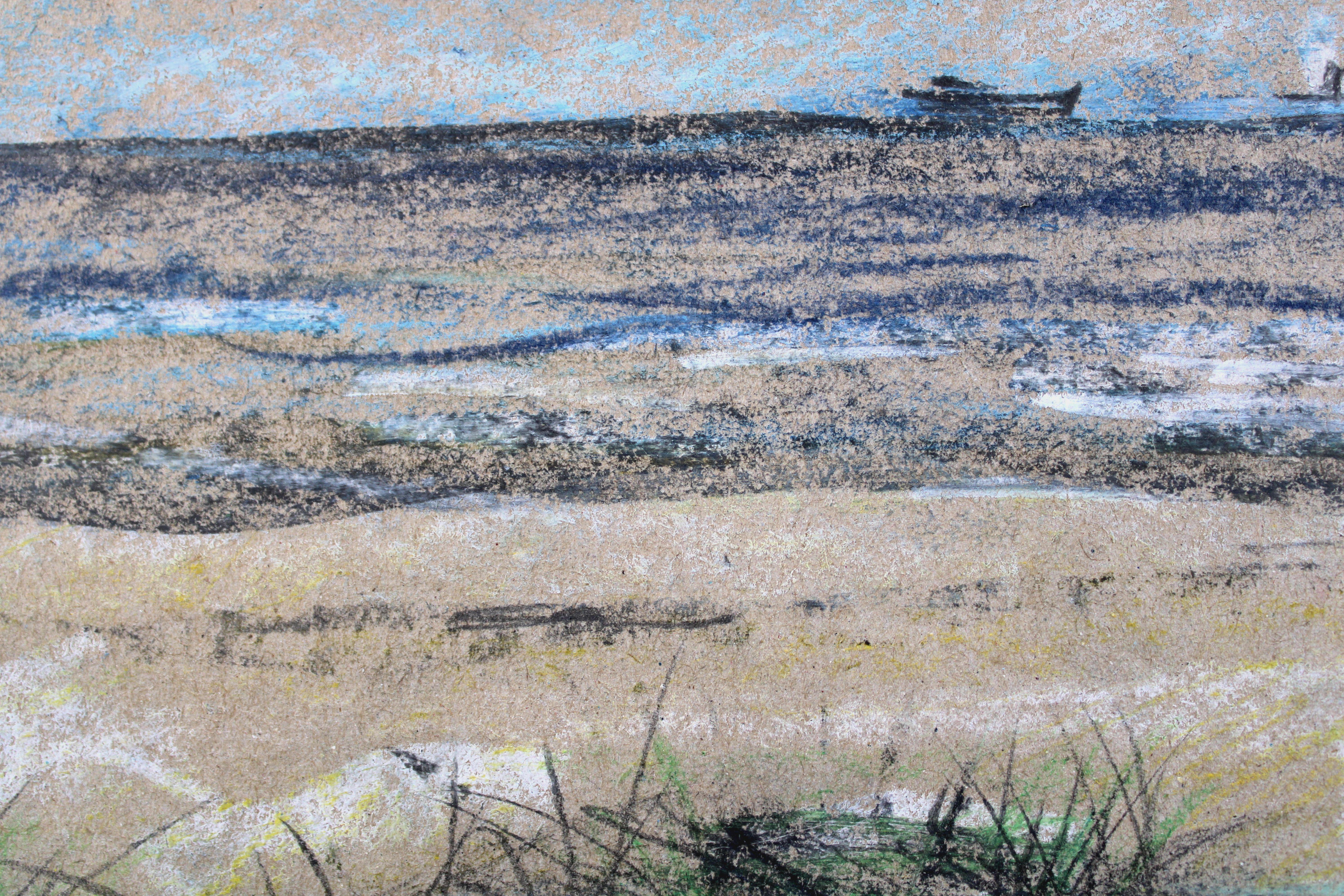 By the sea. Paper, pastel 27x33 cm - Realist Art by Victor Karnauh 