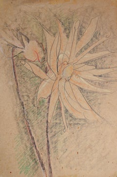 Flor. Papel, pastel 33x27 cm