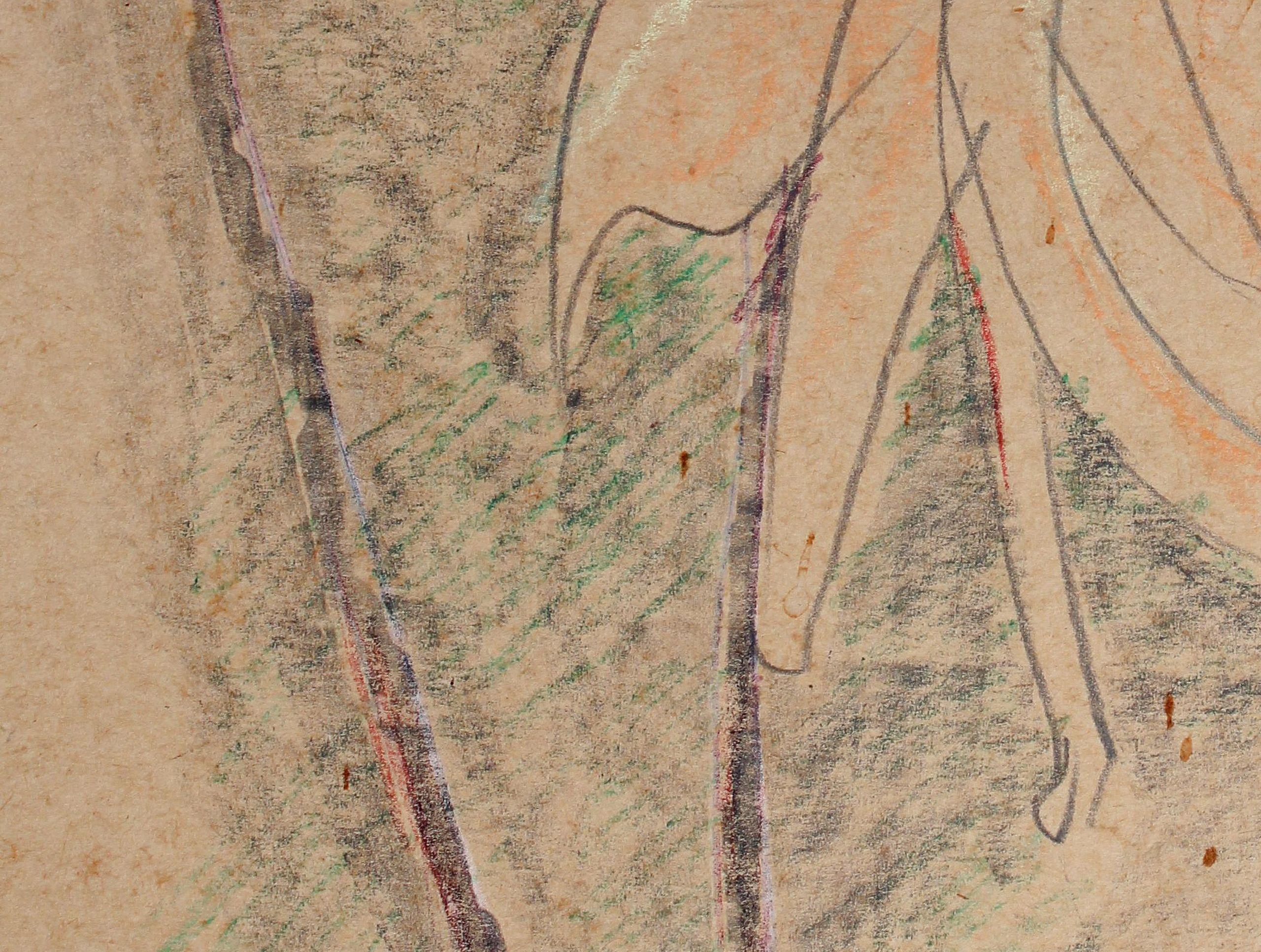 Blume. Papier, Pastell 33x27 cm (Realismus), Art, von Victor Karnauh 